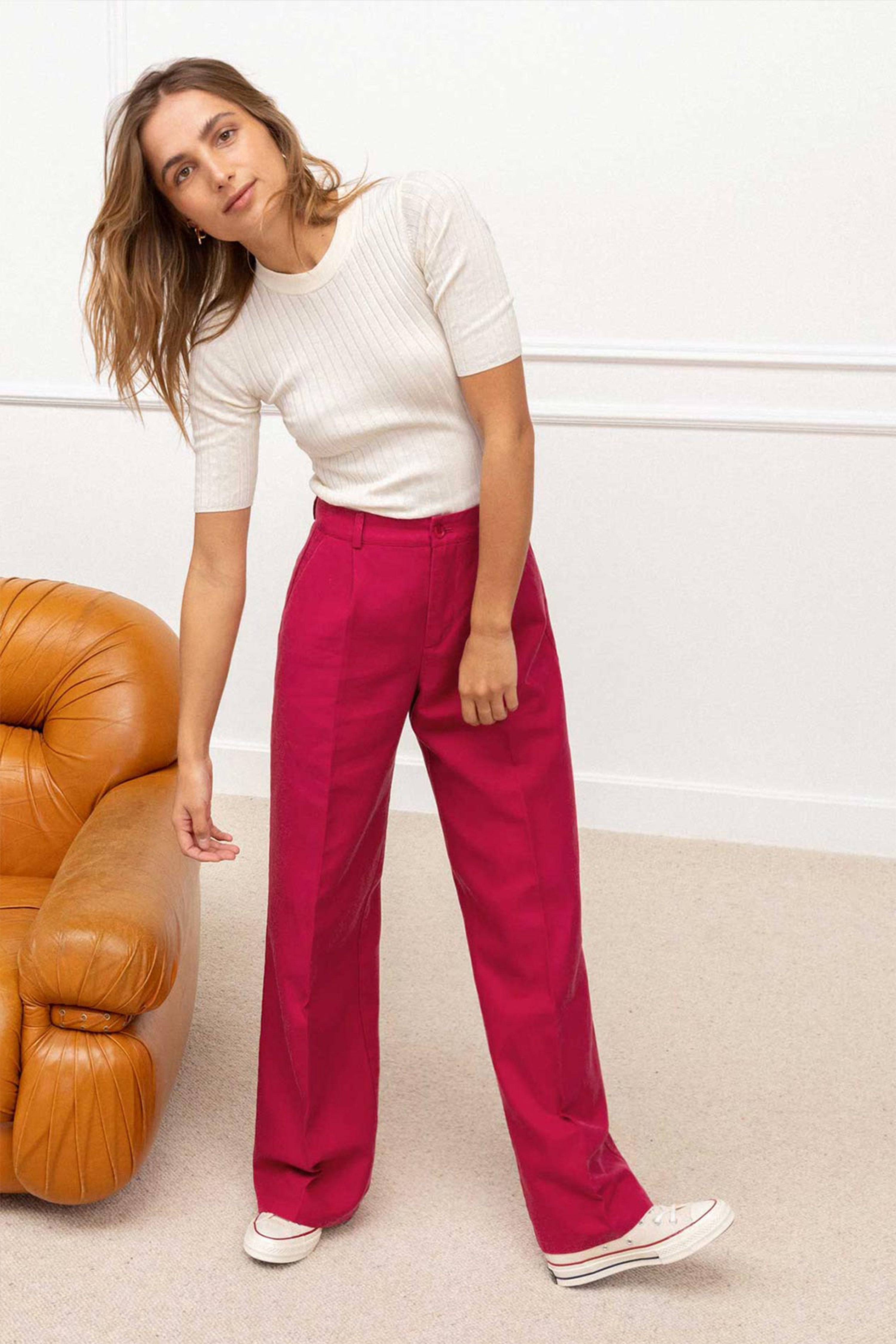 le-pantalon-femme-palazzo-l-ger-fuchsia-lin-lyocell-large image 4