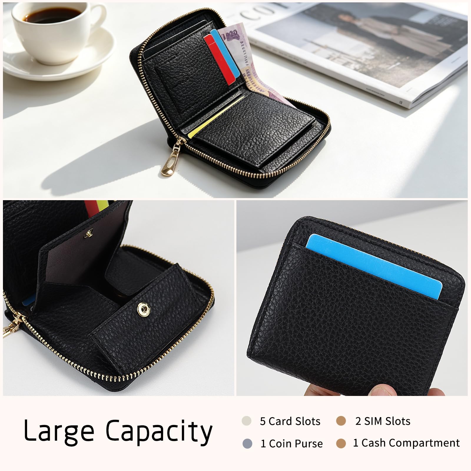 adistylinno-women-s-wallet-portefeuille-femme-noir-zip image 4