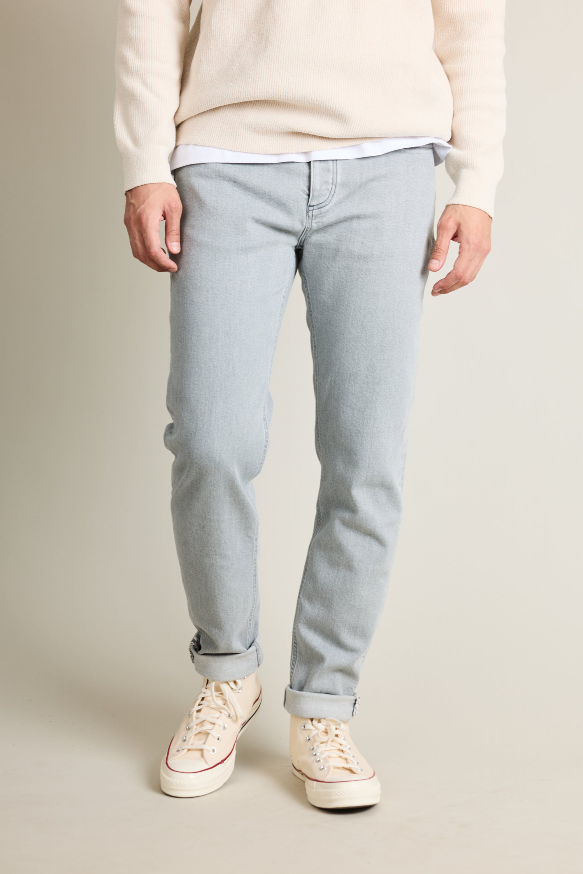 le-pantalon-jeans-homme-gris-jean-classique-semi-slim image 6