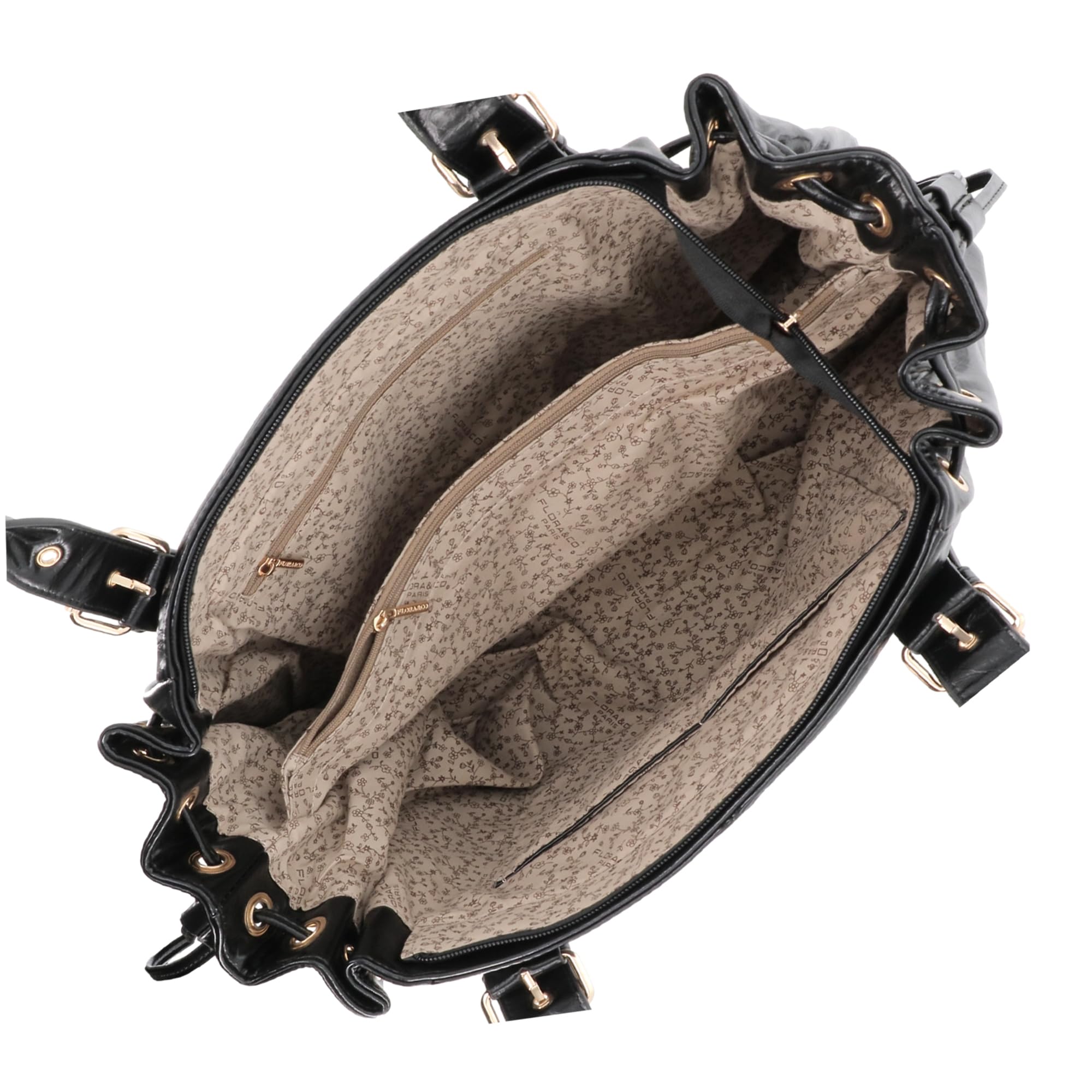 flora-co-sac-cabas-bowling-noir-lisse-fourre-tout-a4 image 5