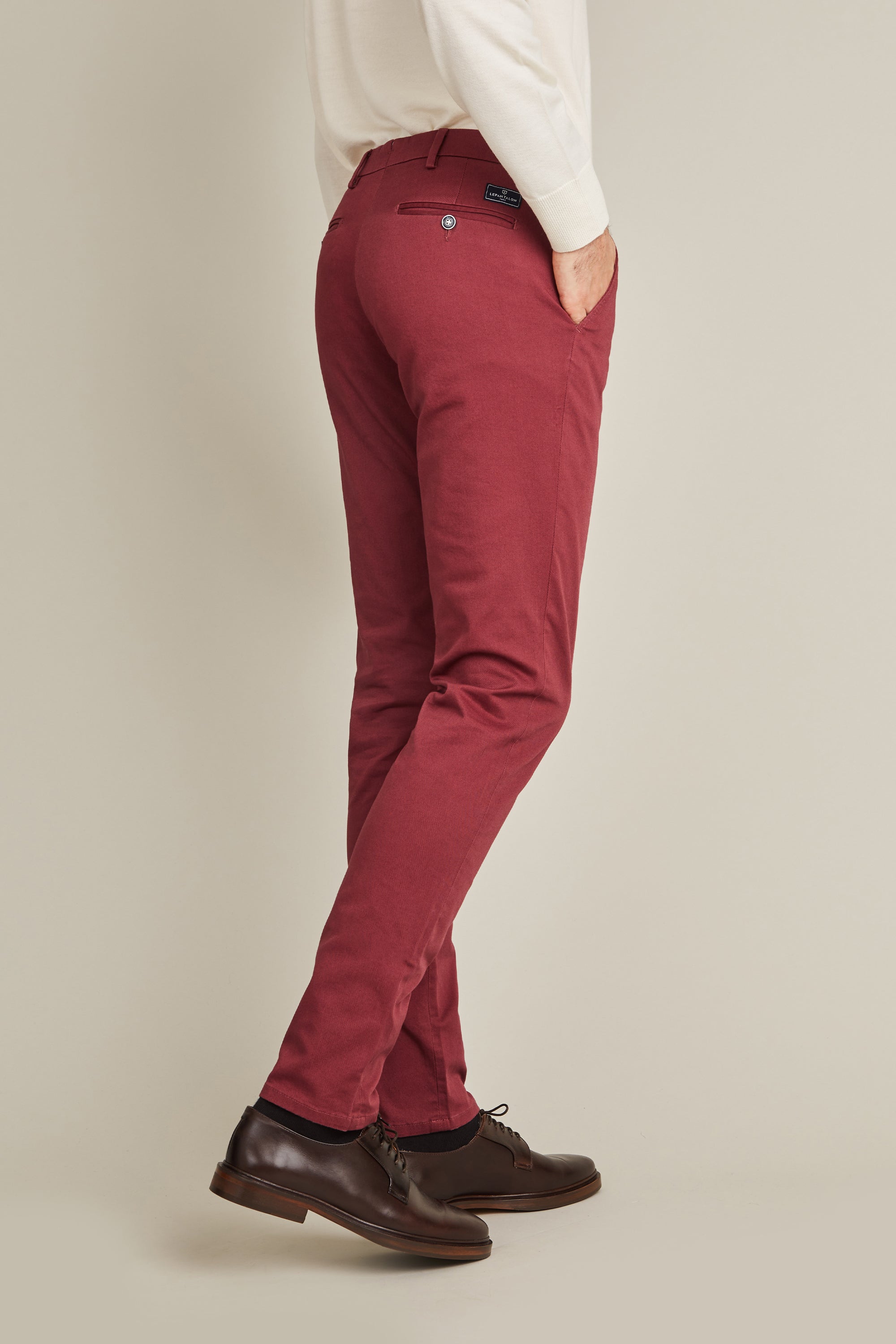 le-pantalon-chino-fm-lpc-22-pantalon-bordeaux-fonc-coton image 6