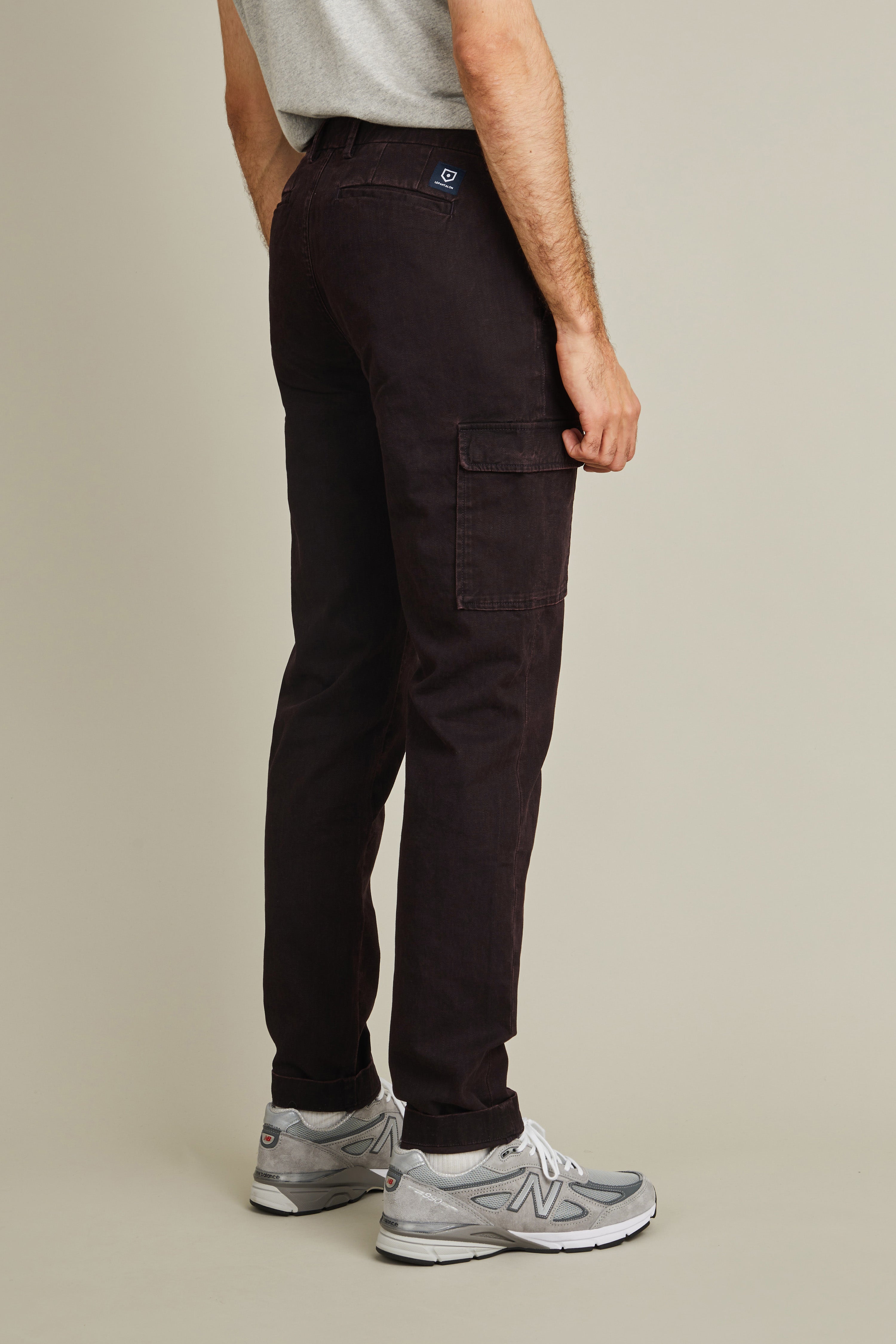 le-pantalon-cargo-fm-lpcar-5-pantalon-homme-bordeaux-coton image 3