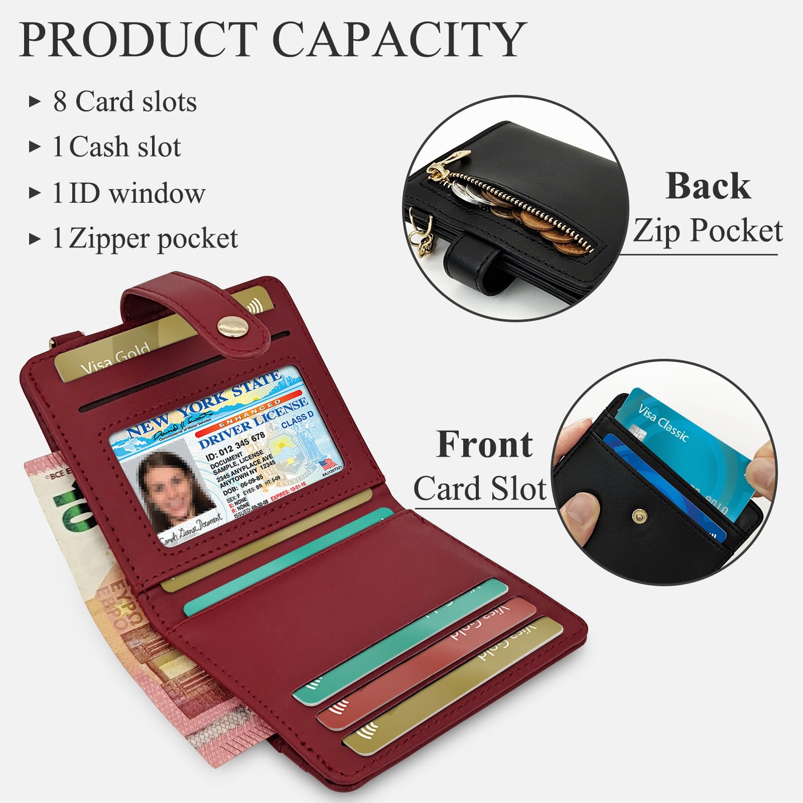 adistylinno-women-s-wallet-portefeuille-femme-noir-8-cartes image 5