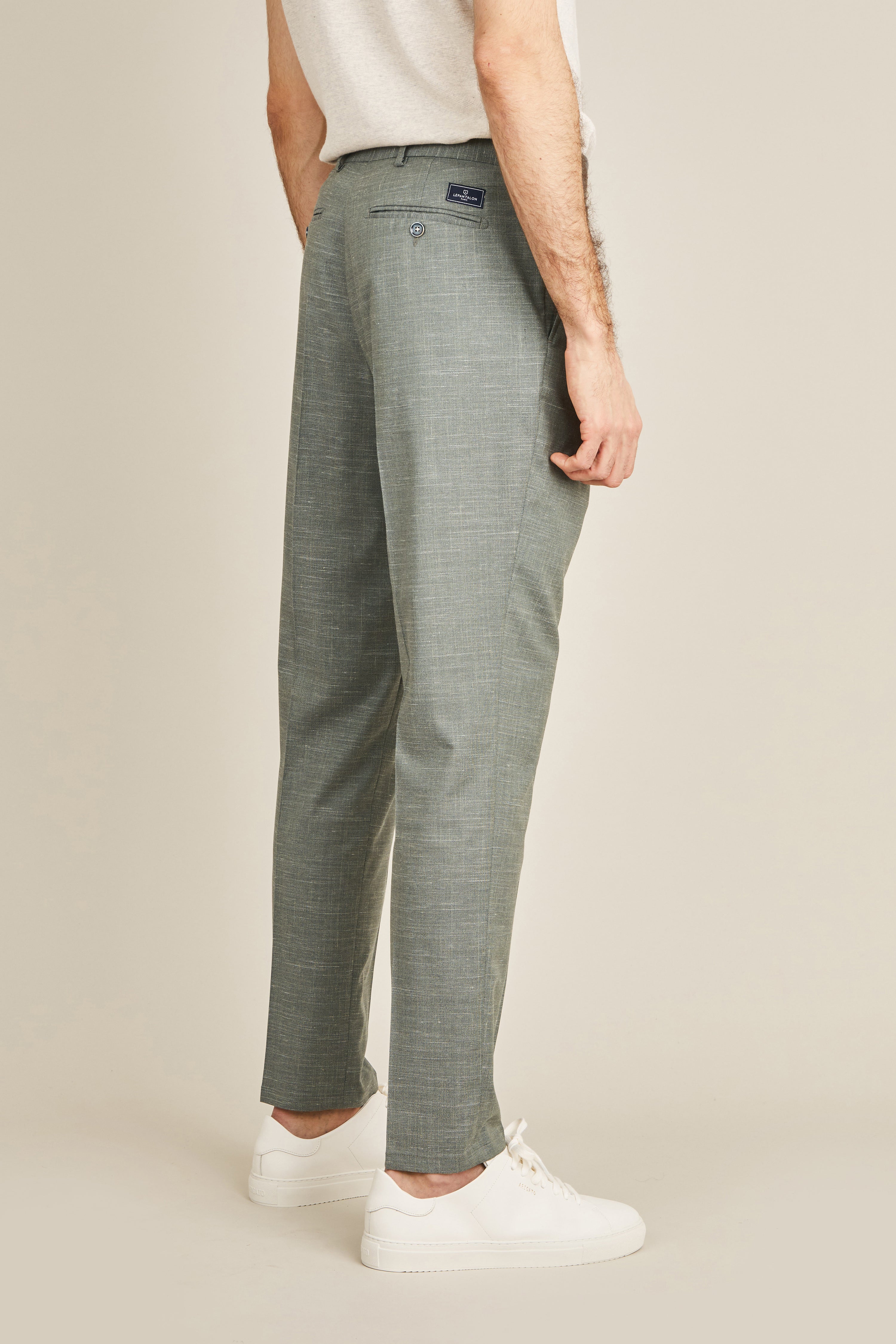 le-pantalon-pantalons-pinces-homme-fm-lpp-10-vert-lin image 5