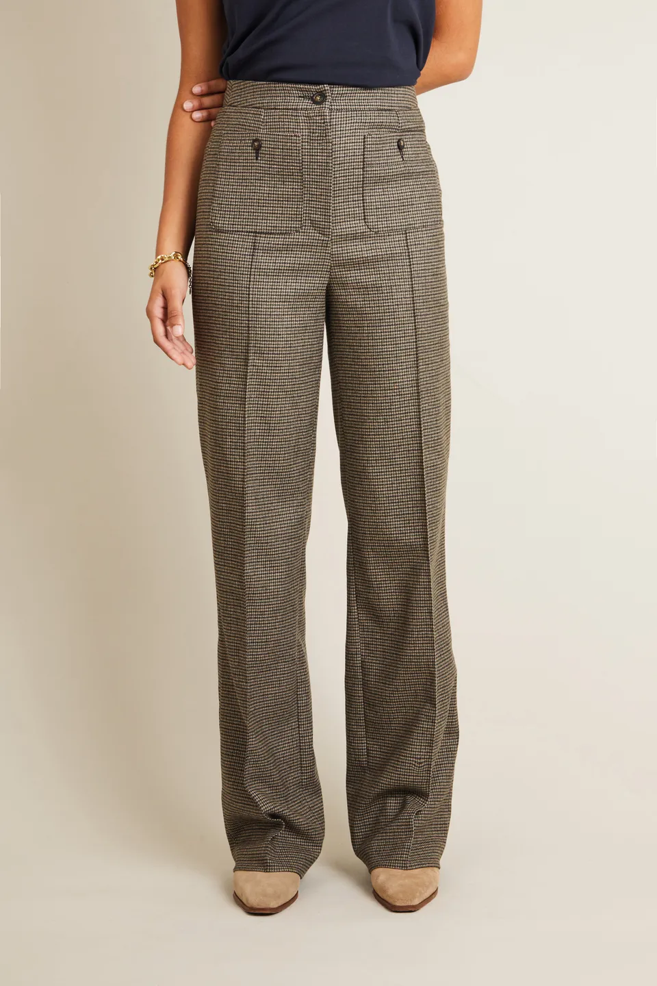 le-pantalon-cargo-homme-pied-de-puce-flanelle-laine image 1