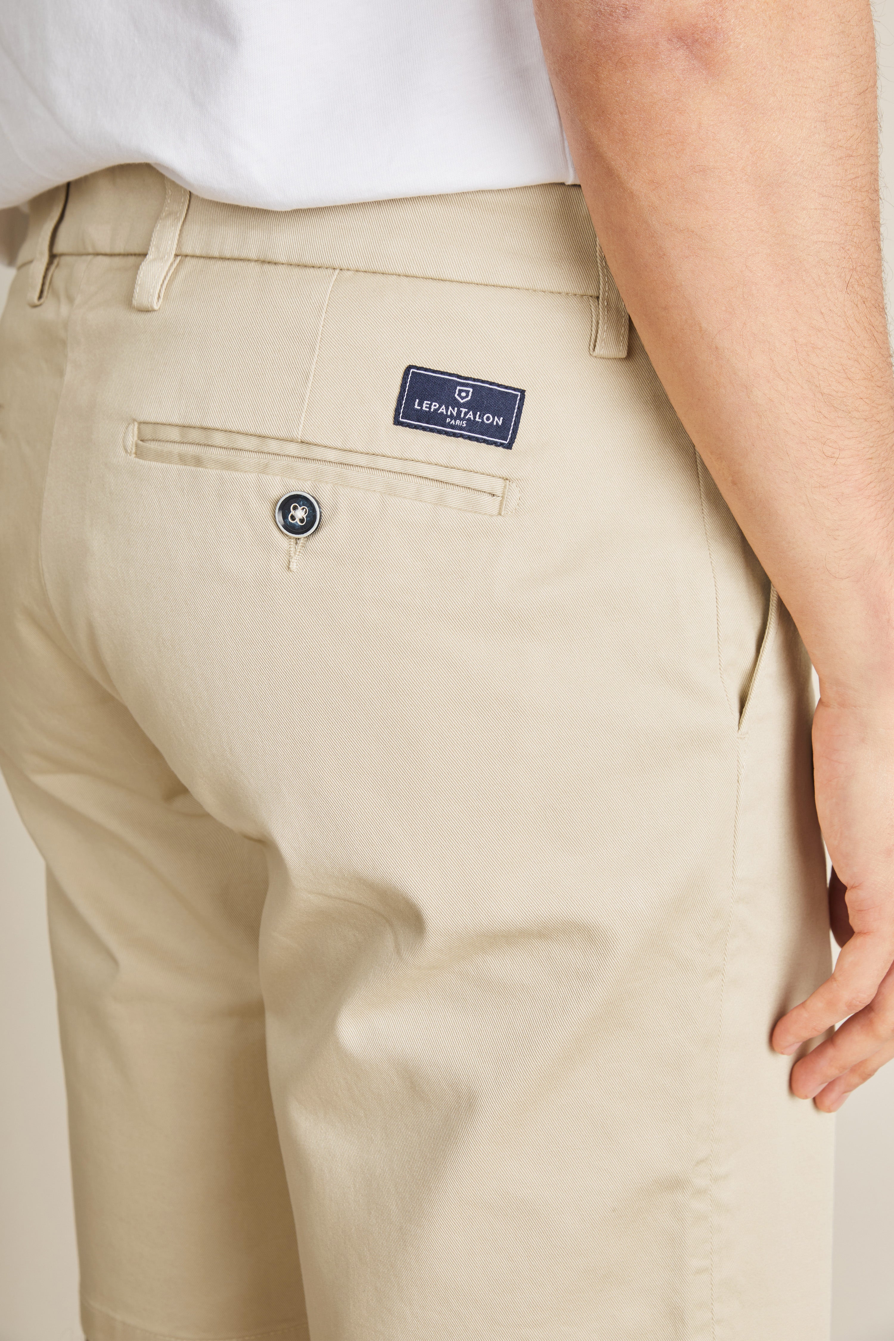 le-pantalon-bermuda-fm-lpb-2-short-beige-clair-coton image 3
