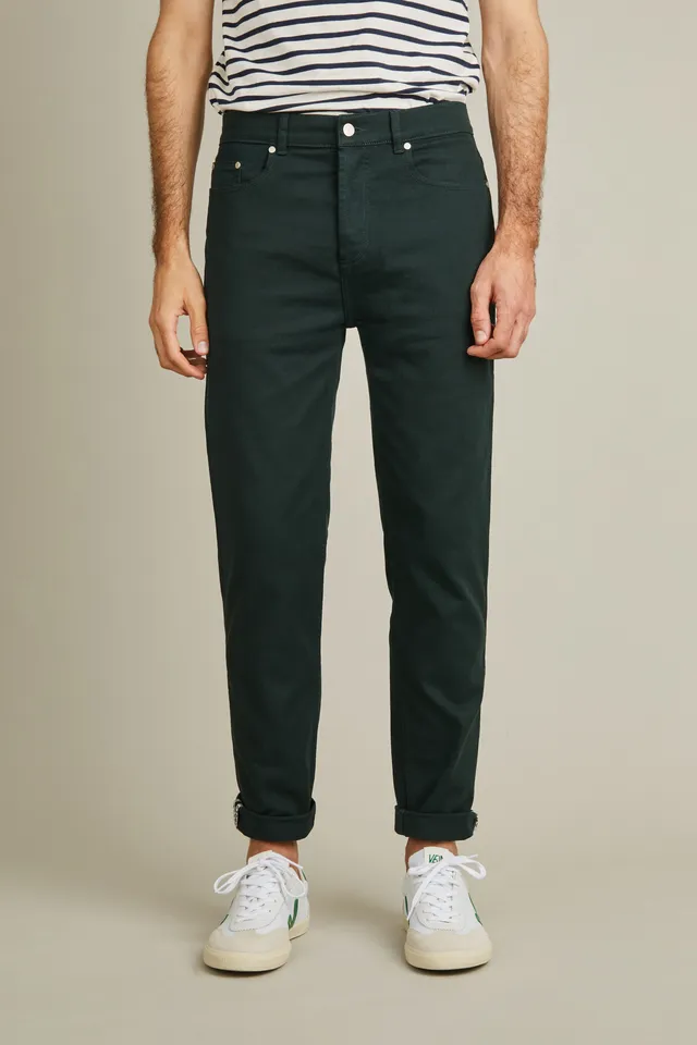 le-pantalon-jeans-homme-color-jean-vert-anglais-semi-slim image 1
