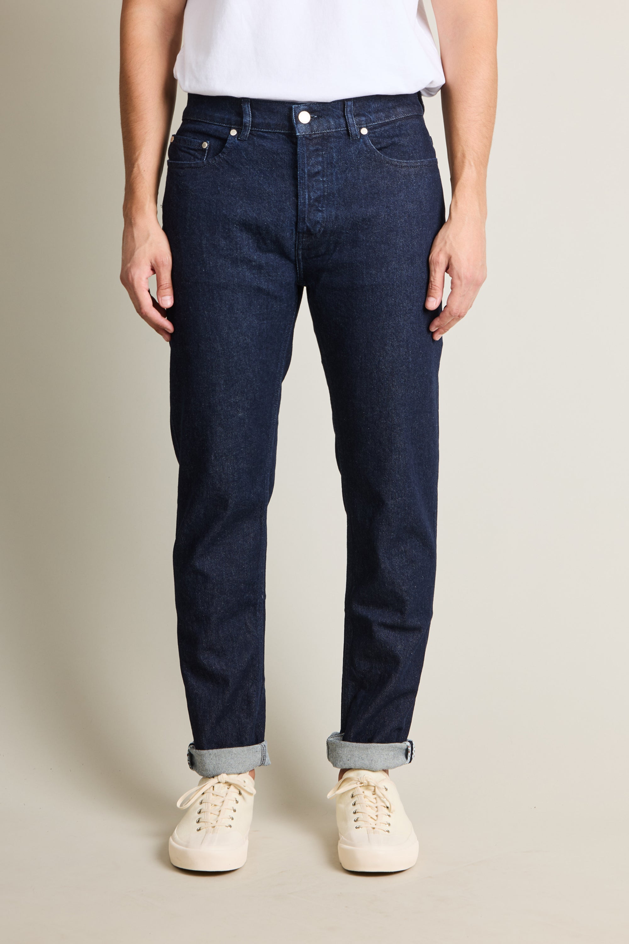 le-pantalon-jeans-homme-classique-bleu-brut-denim image 1