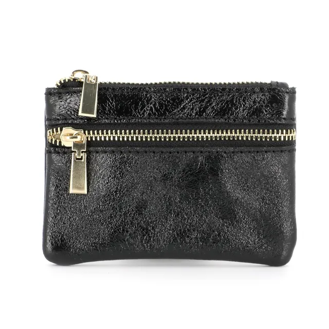 double-tree-porte-monnaie-cuir-noir-iris-femme image 1