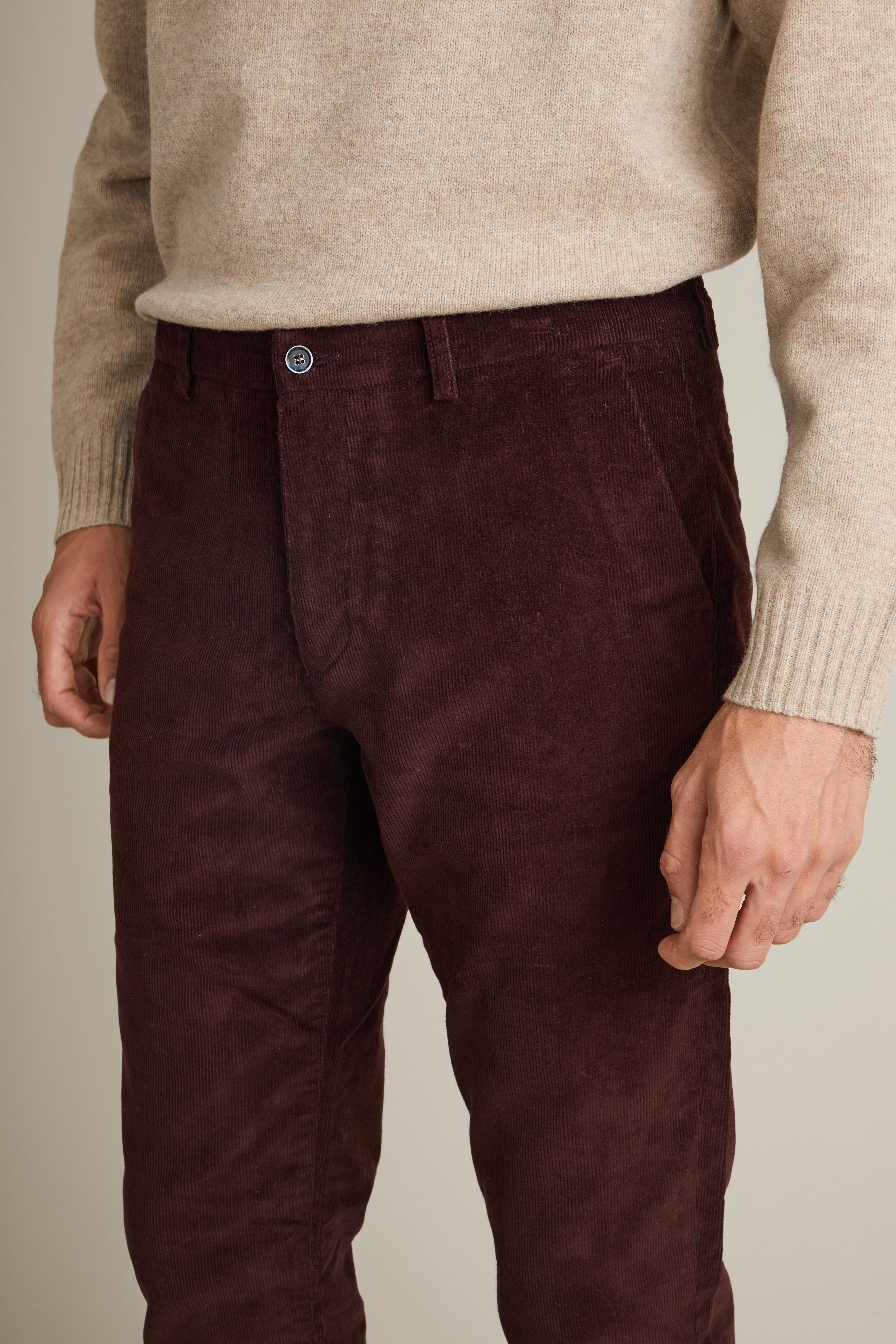 le-pantalon-velours-chino-homme-bordeaux-semi-slim-chaud image 3
