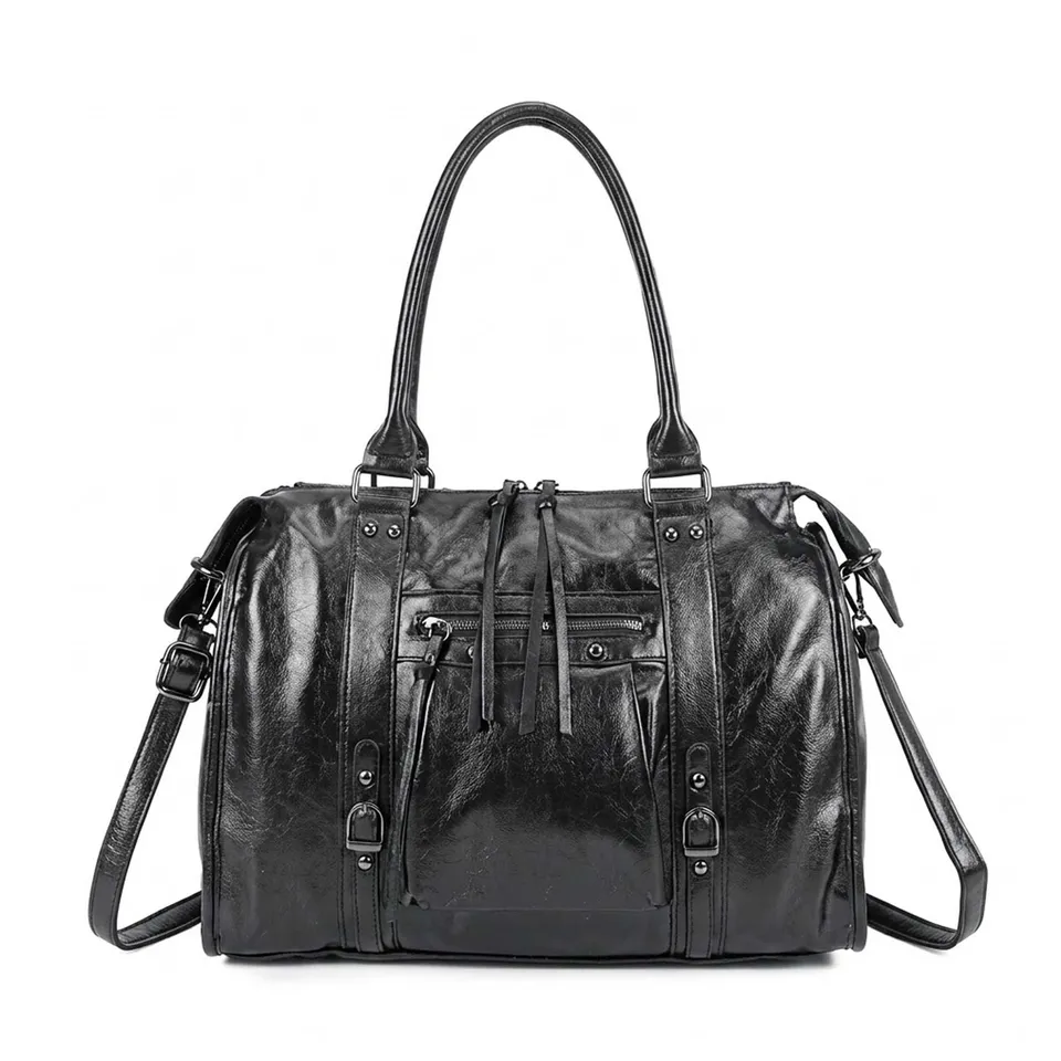 double-tree-sac-main-bowling-cabas-noir-a4-similicuir image 1