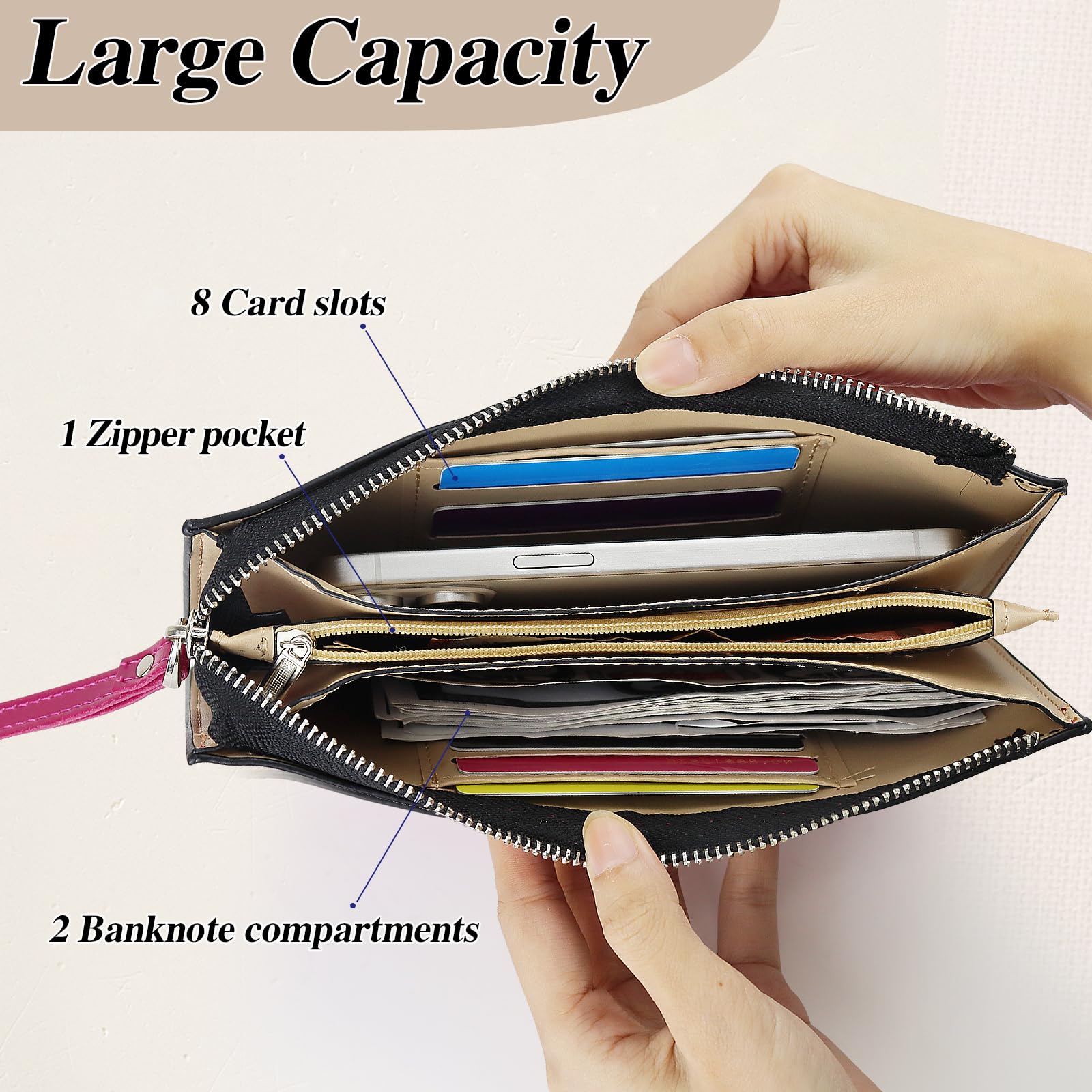 adistylinno-women-s-wallet-portefeuille-long-rose-dragonne image 2