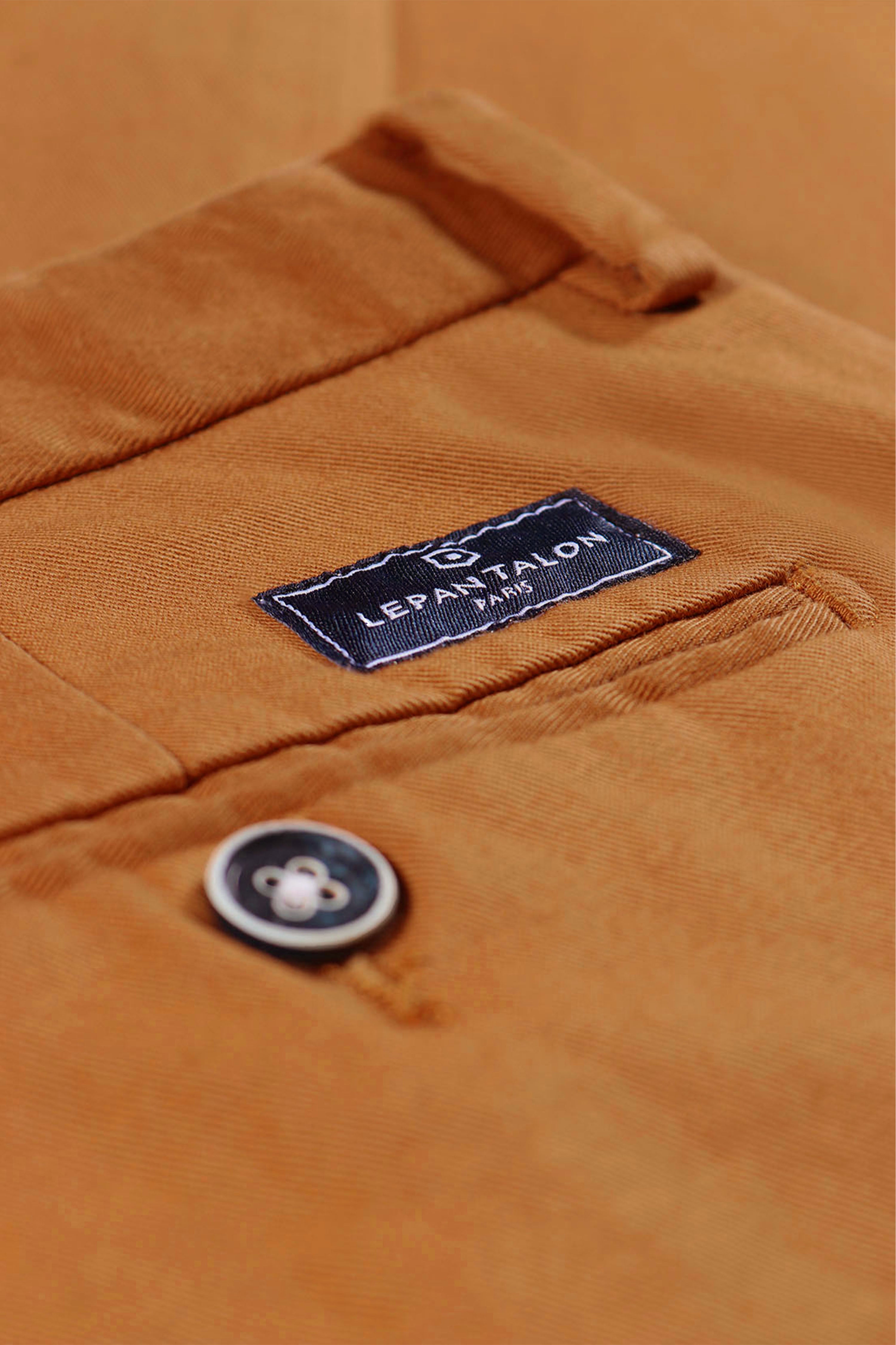 le-pantalon-chinos-homme-chino-camel-semi-slim-coton image 3