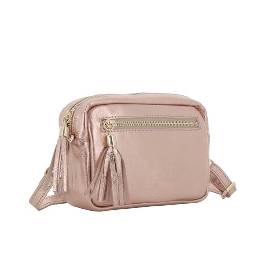 double-tree-sac-bandouli-re-cuir-or-rose-petit-format image 8