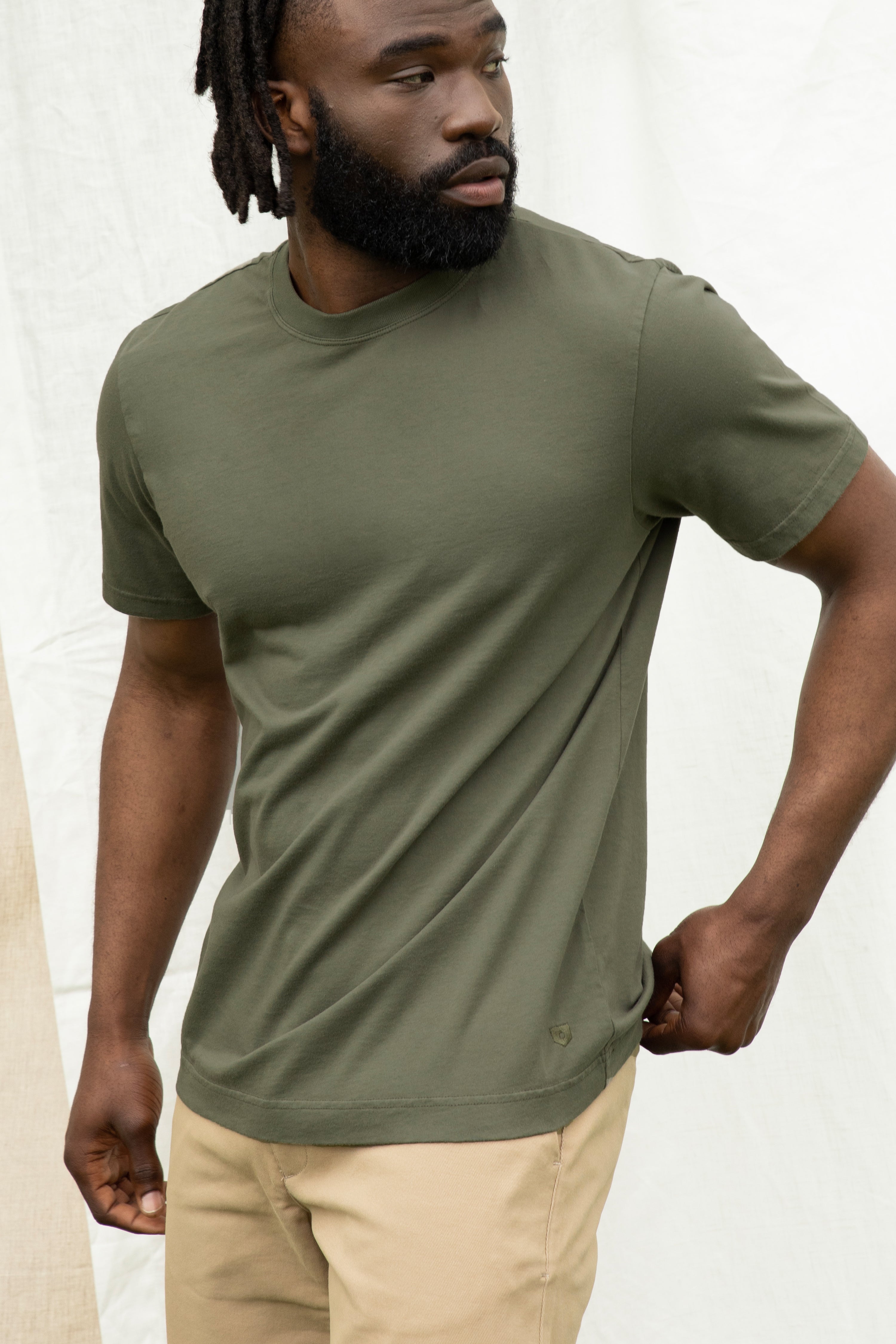 le-pantalon-t-shirts-homme-tee-shirt-kaki-coton-bio image 2
