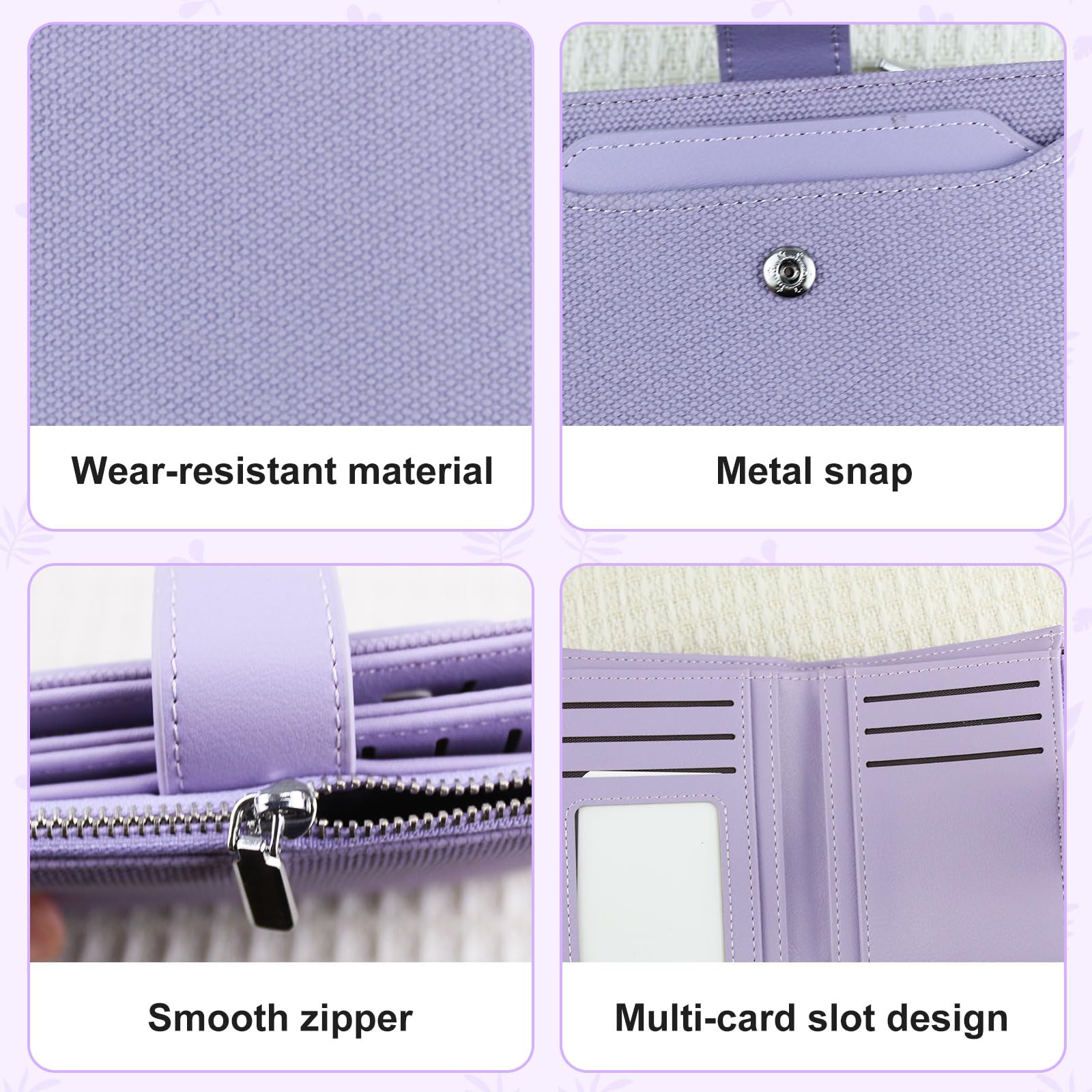 adistylinno-women-s-wallet-petit-portefeuille-lilas-14-cartes image 3
