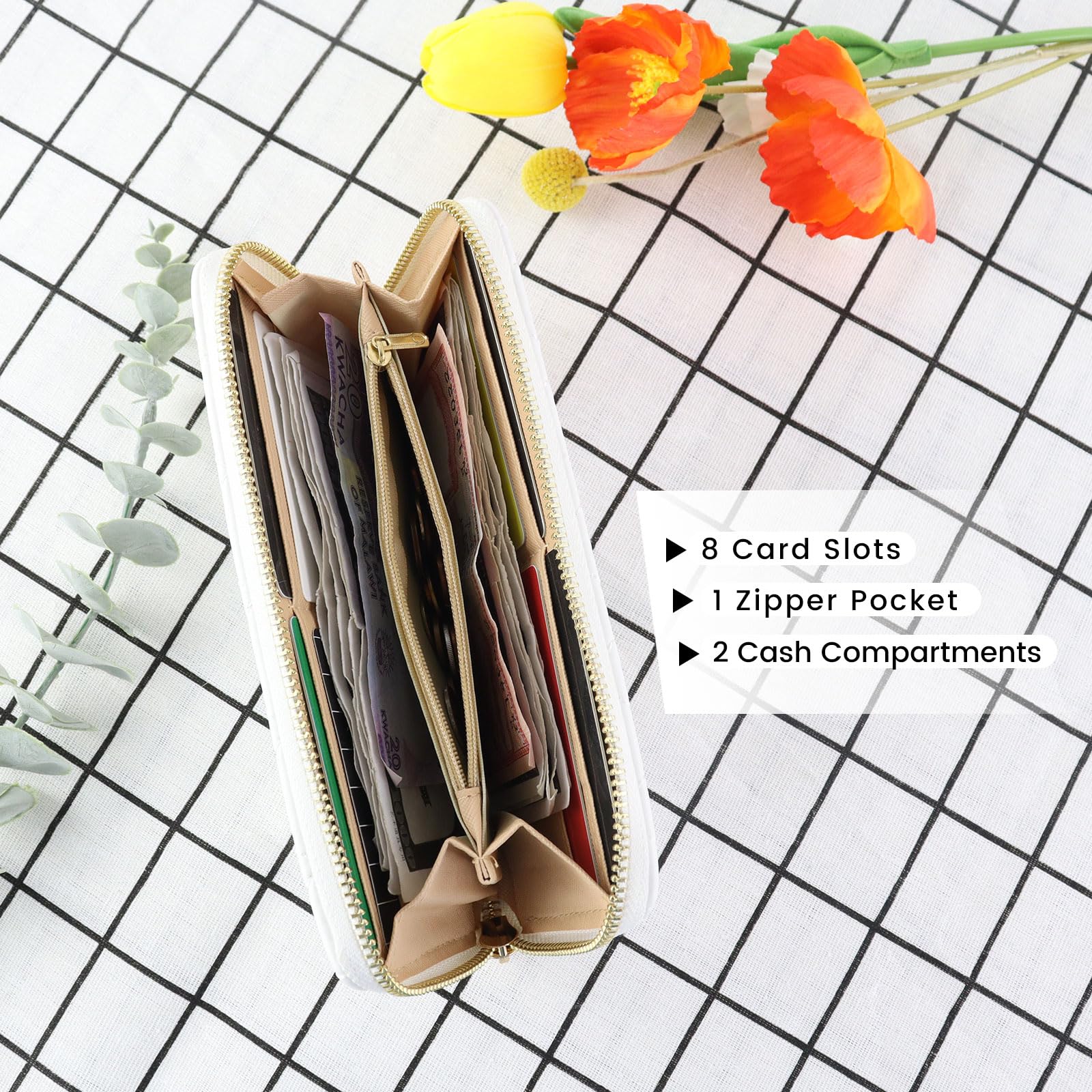 adistylinno-women-s-wallet-portefeuille-femme-blanc-zip image 4