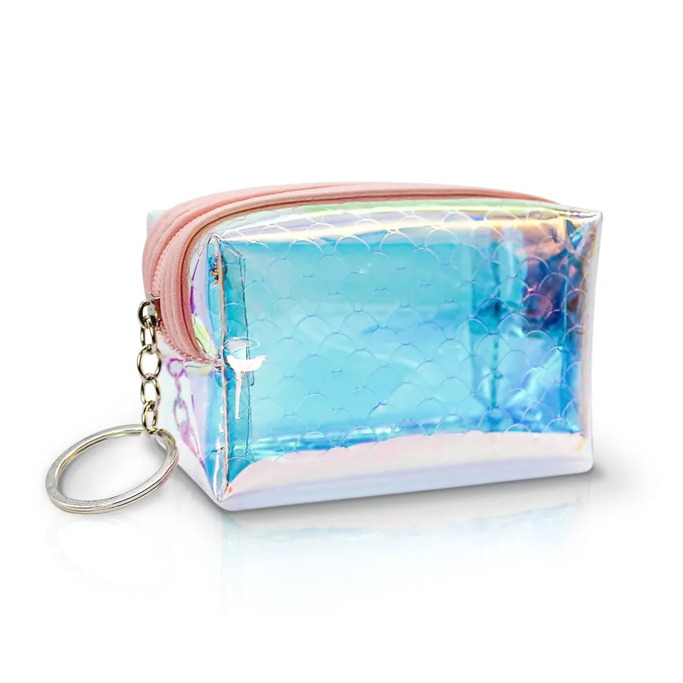 adistylinno-change-purse-petit-porte-monnaie-rose-caille-laser image 1