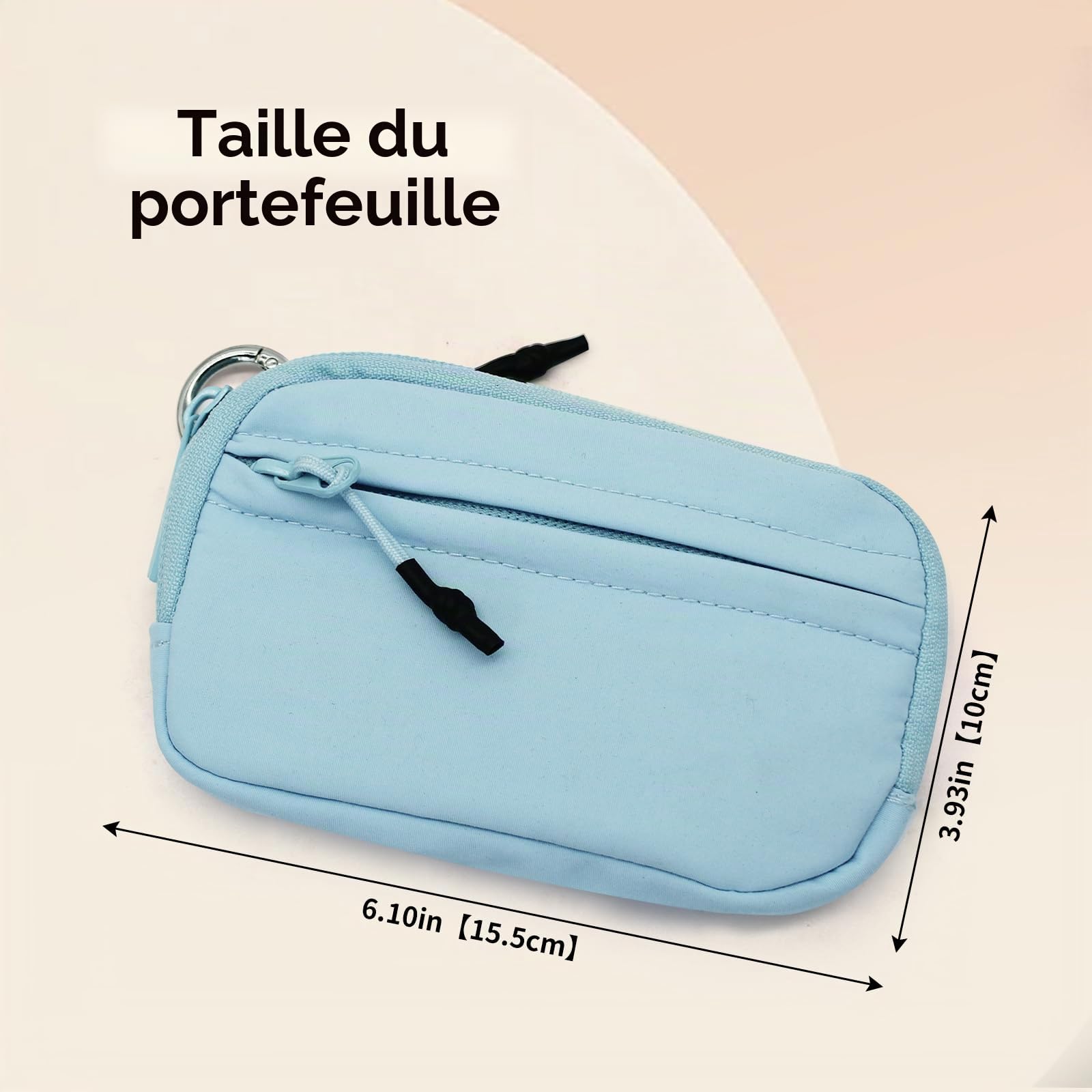 adistylinno-change-purse-porte-monnaie-femme-noir-nylon-zip image 2