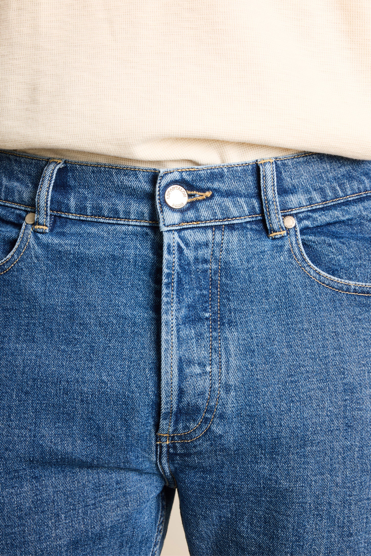 le-pantalon-jeans-homme-jean-classique-bleu-vintage-coton image 3