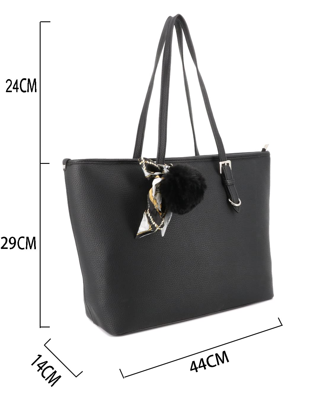 flora-co-cabas-sac-cabas-noir-xl-similicuir-a4 image 3