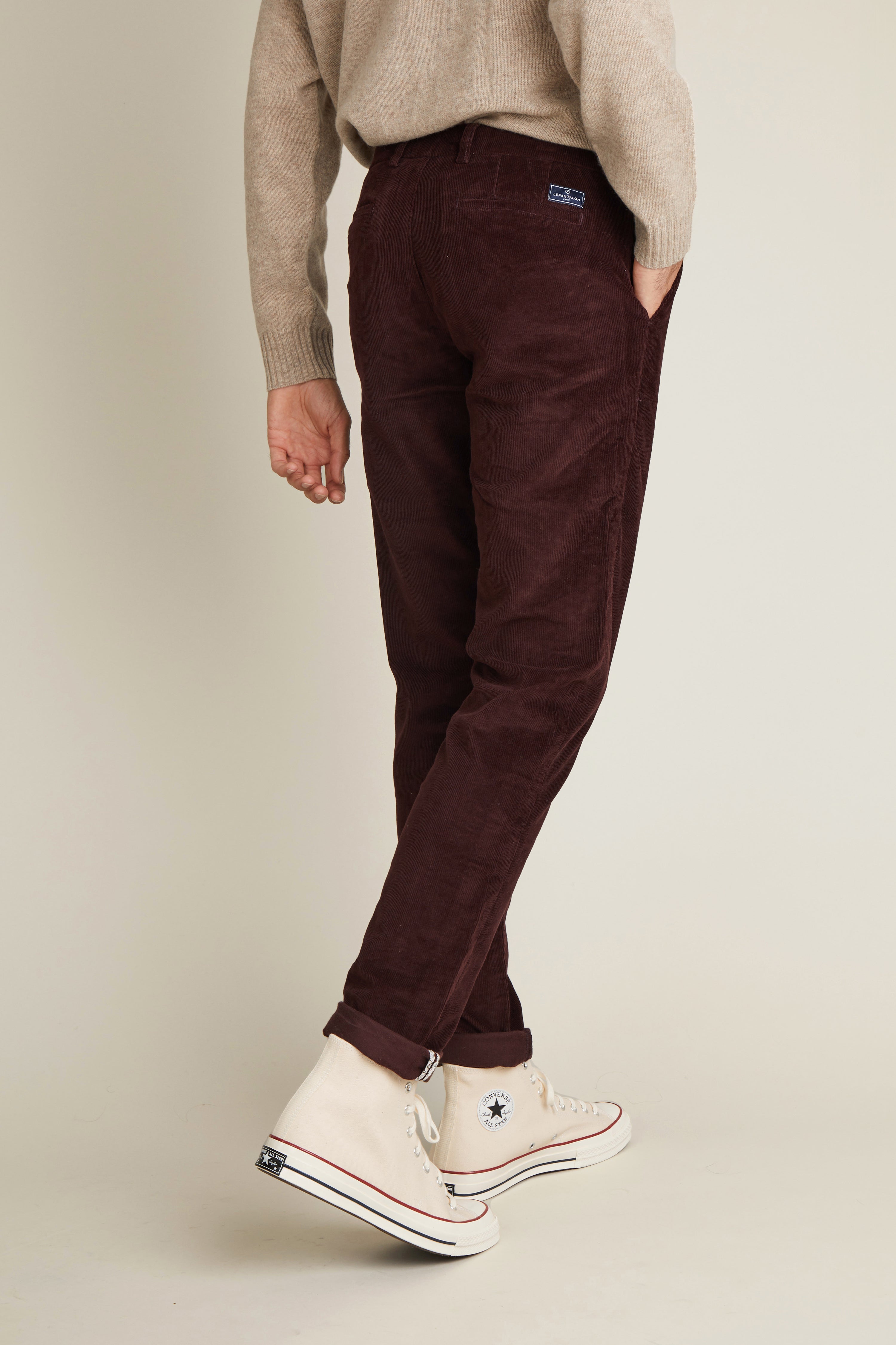 le-pantalon-velours-chino-homme-bordeaux-semi-slim-chaud image 4