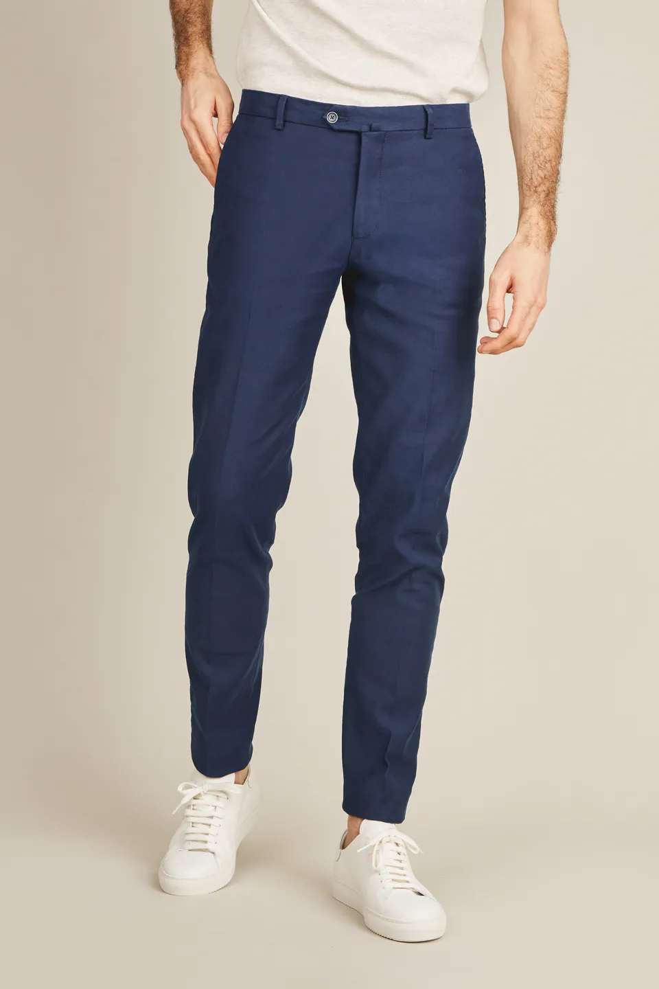 le-pantalon-chinos-homme-fm-lpcl-11-chino-bleu-marine-lin image 1
