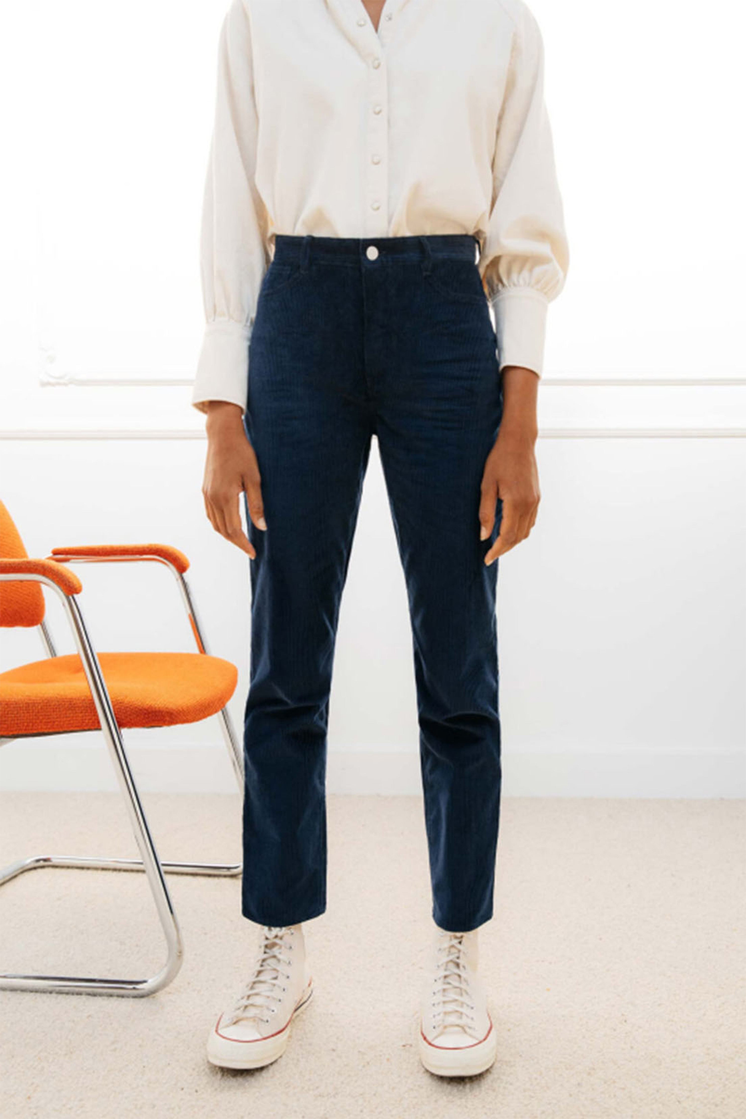 le-pantalon-pantalons-femme-fm-lpwv-1-pantalon-velours-bleu-nuit image 2