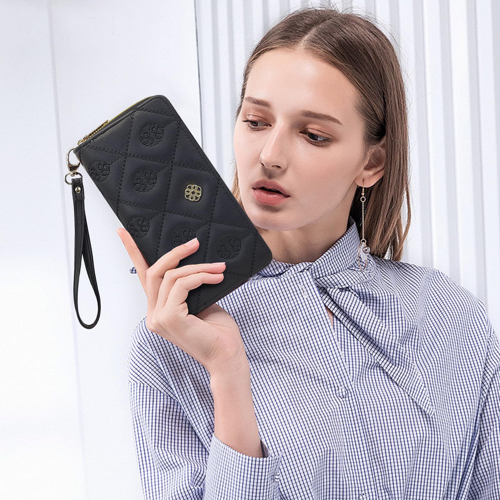 adistylinno-women-s-wallet-portefeuille-long-noir-double-zip image 7