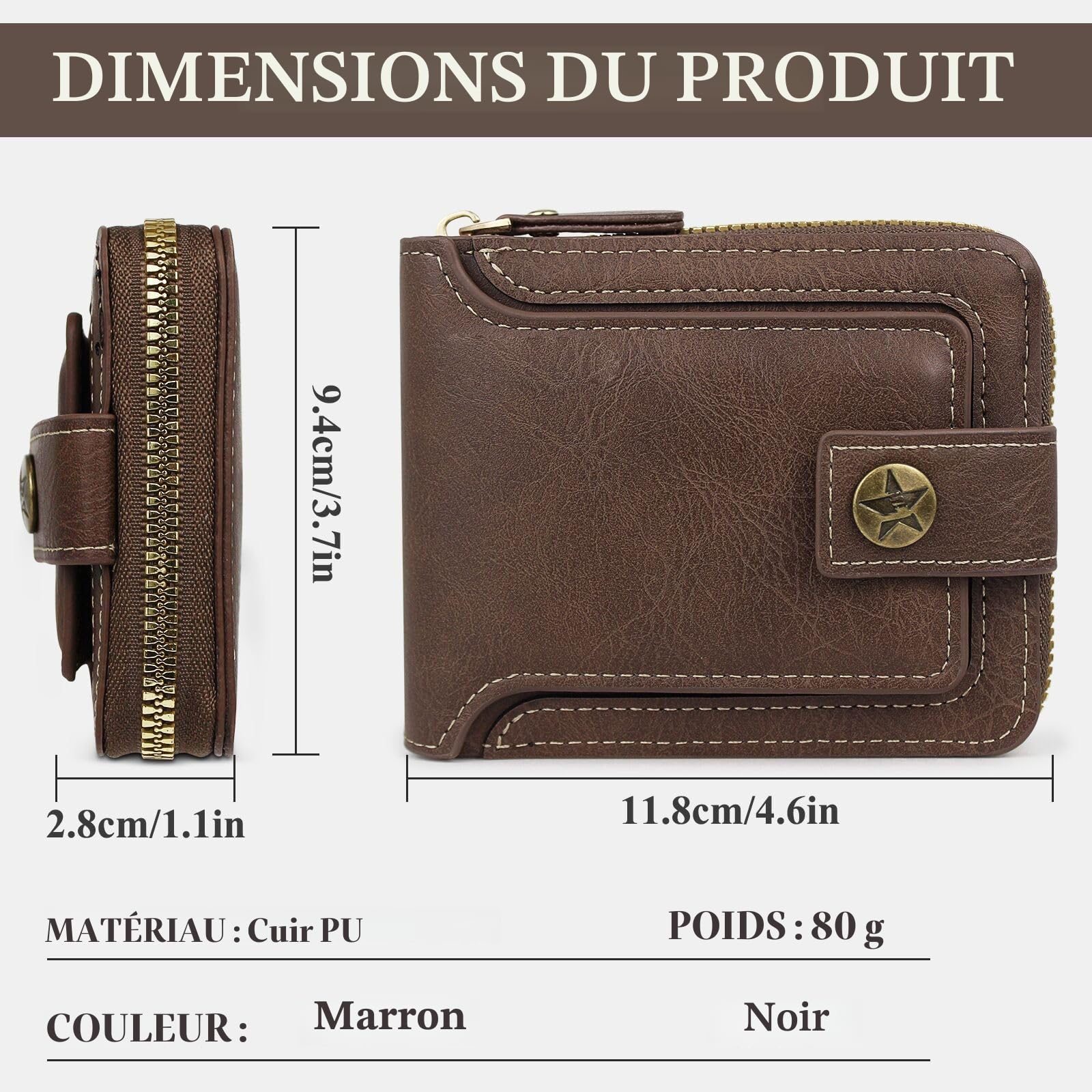 adistylinno-men-s-wallet-portefeuille-homme-noir-zip-9-cartes image 4