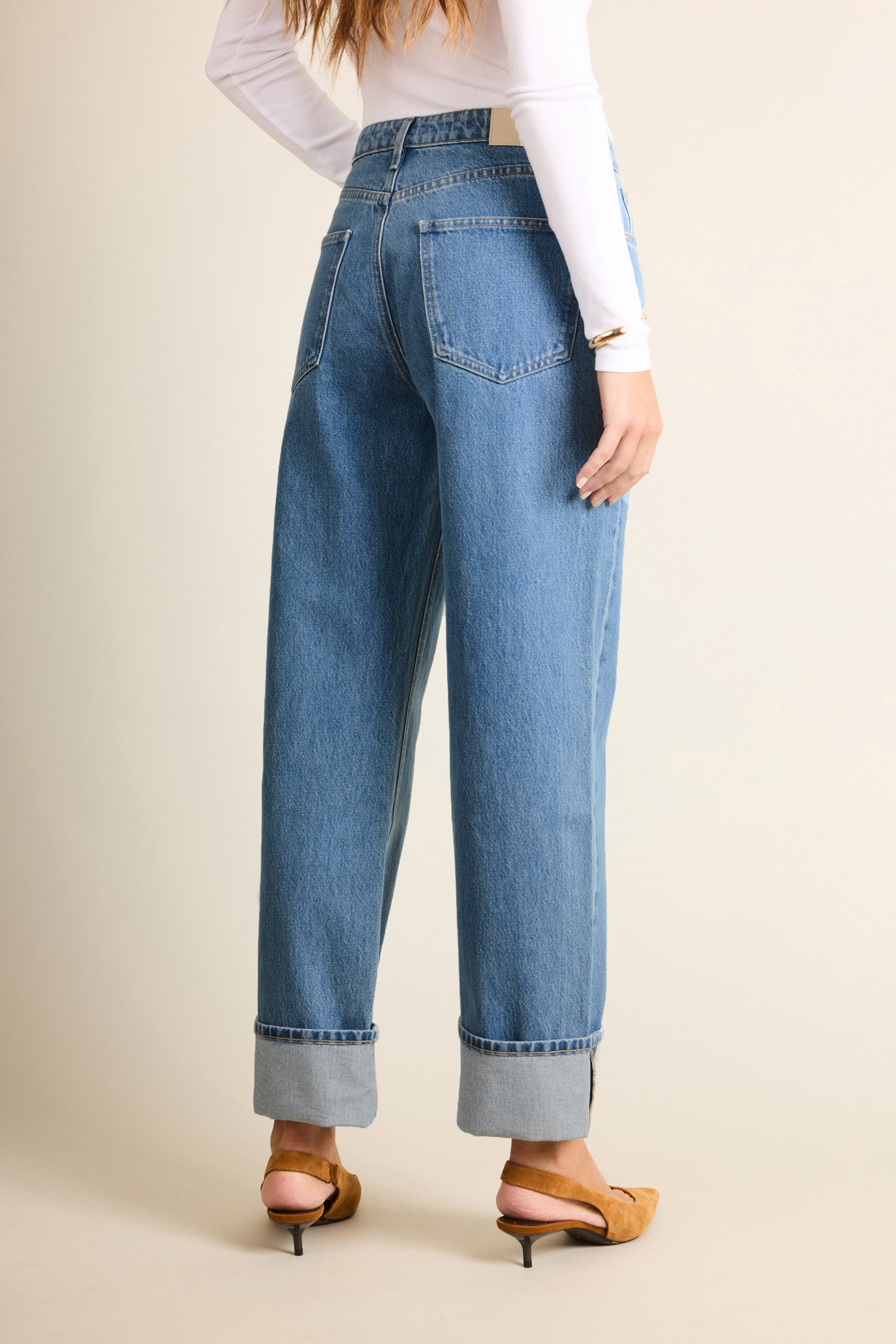 le-pantalon-jeans-femme-jean-boyfriend-middle-blue-coton image 5