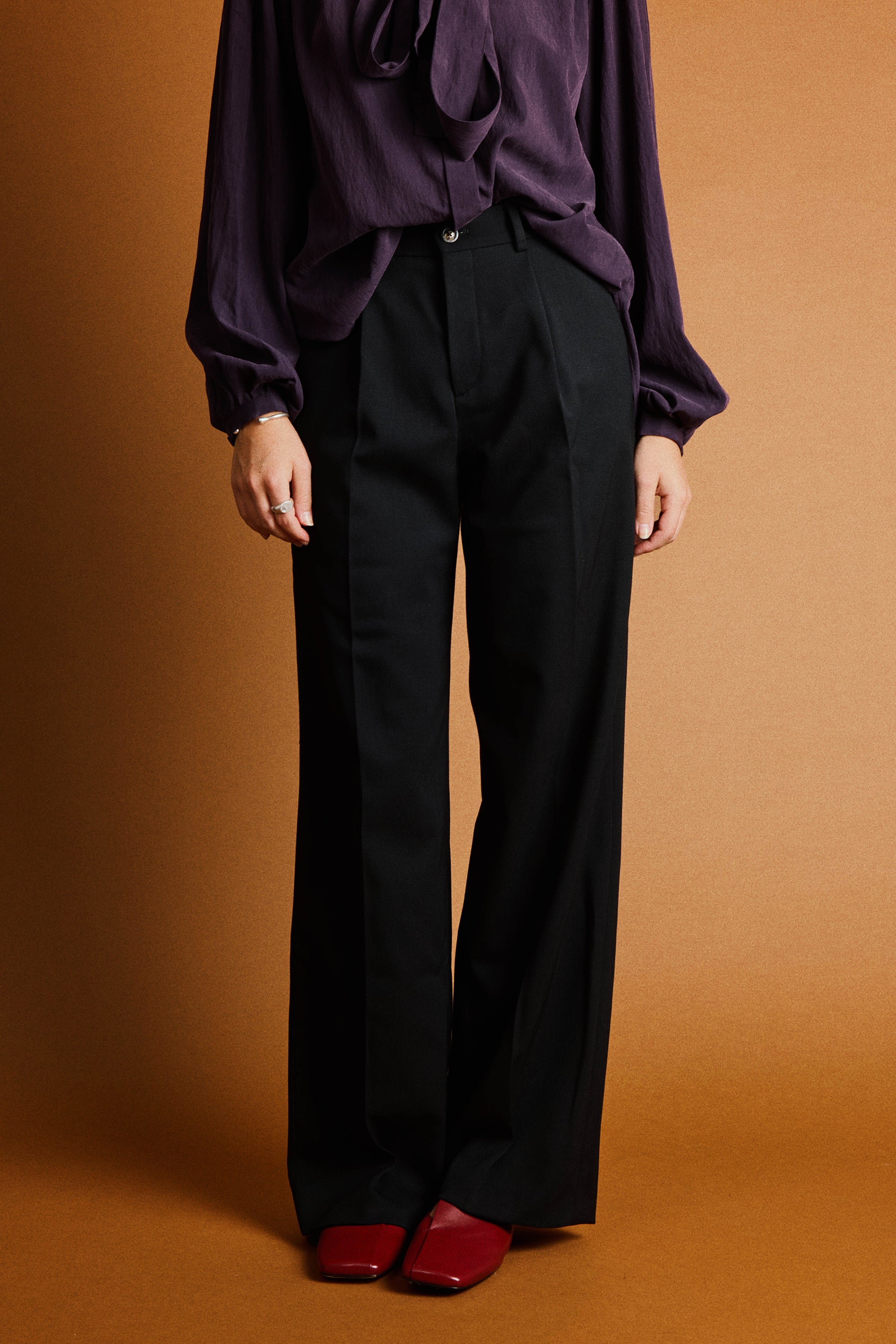 le-pantalon-pantalons-femme-palazzo-pantalon-noir-laine image 5