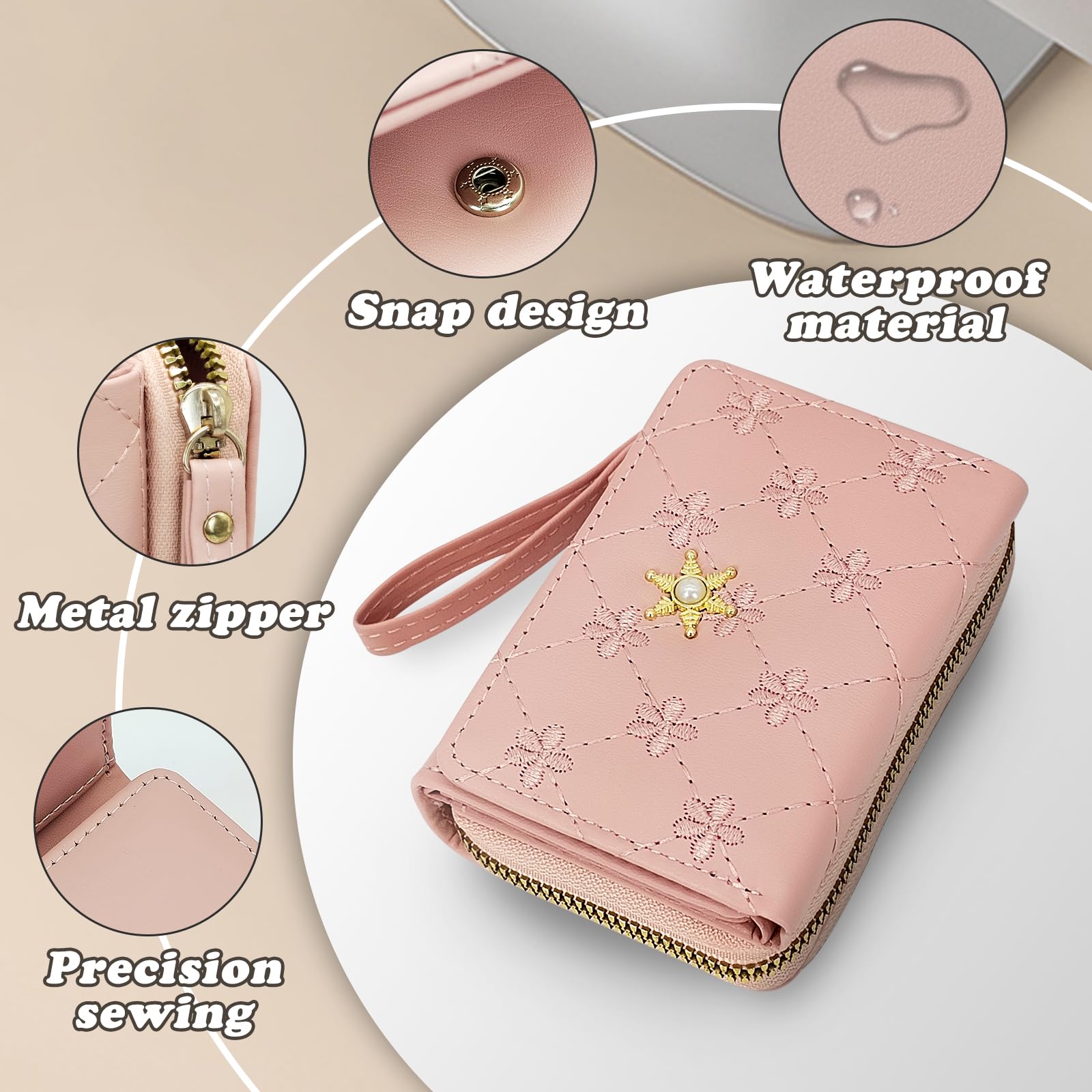 adistylinno-women-s-wallet-petit-portefeuille-violet-floral-7-cartes image 3