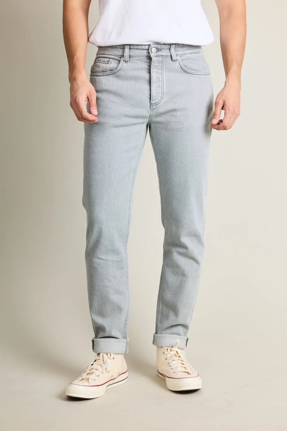 le-pantalon-jeans-homme-gris-jean-classique-semi-slim image 1