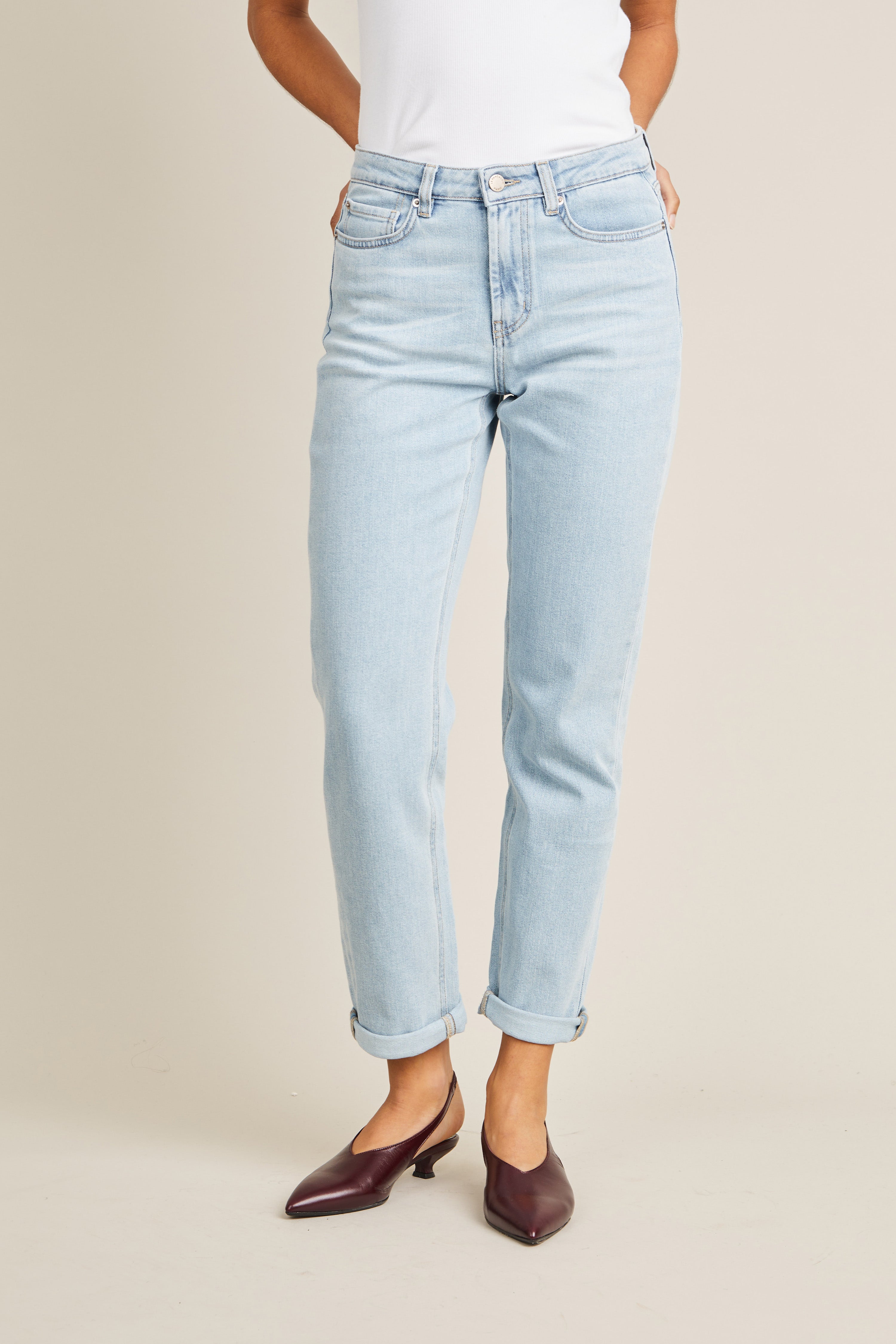 le-pantalon-jeans-femme-girlfriend-vintage-bleached-recycl image 1