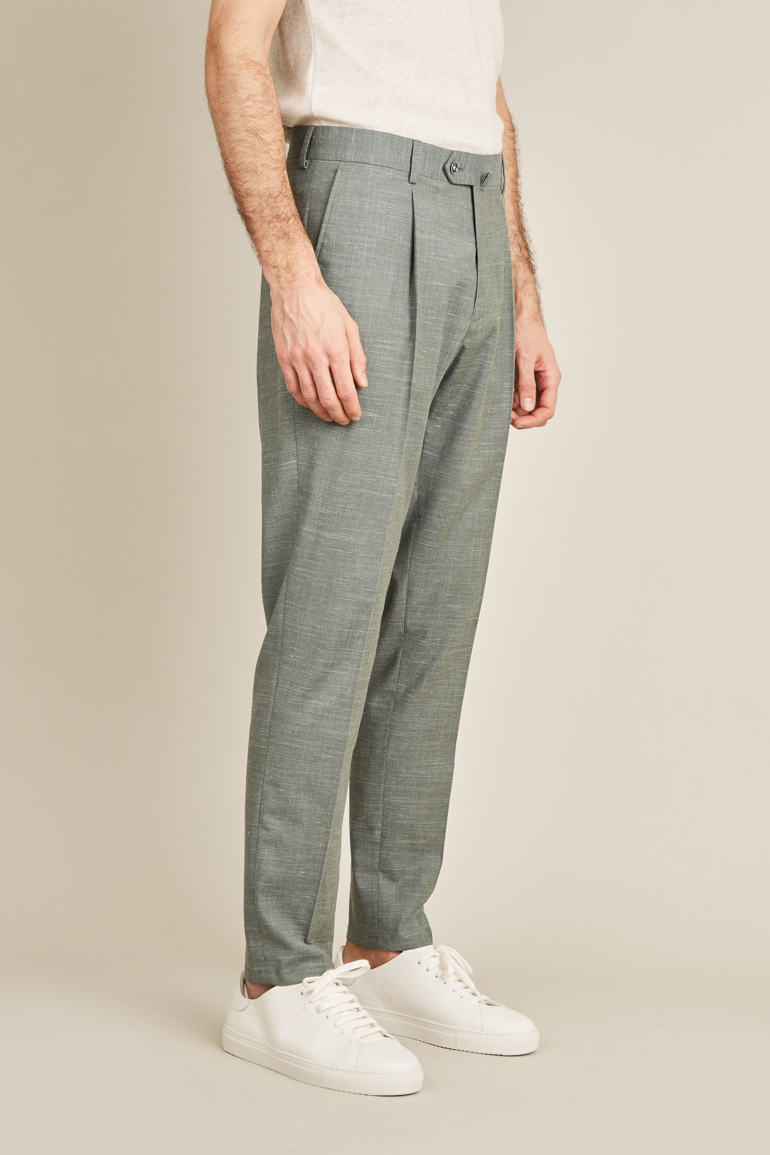 le-pantalon-pantalons-pinces-homme-fm-lpp-10-vert-lin image 4