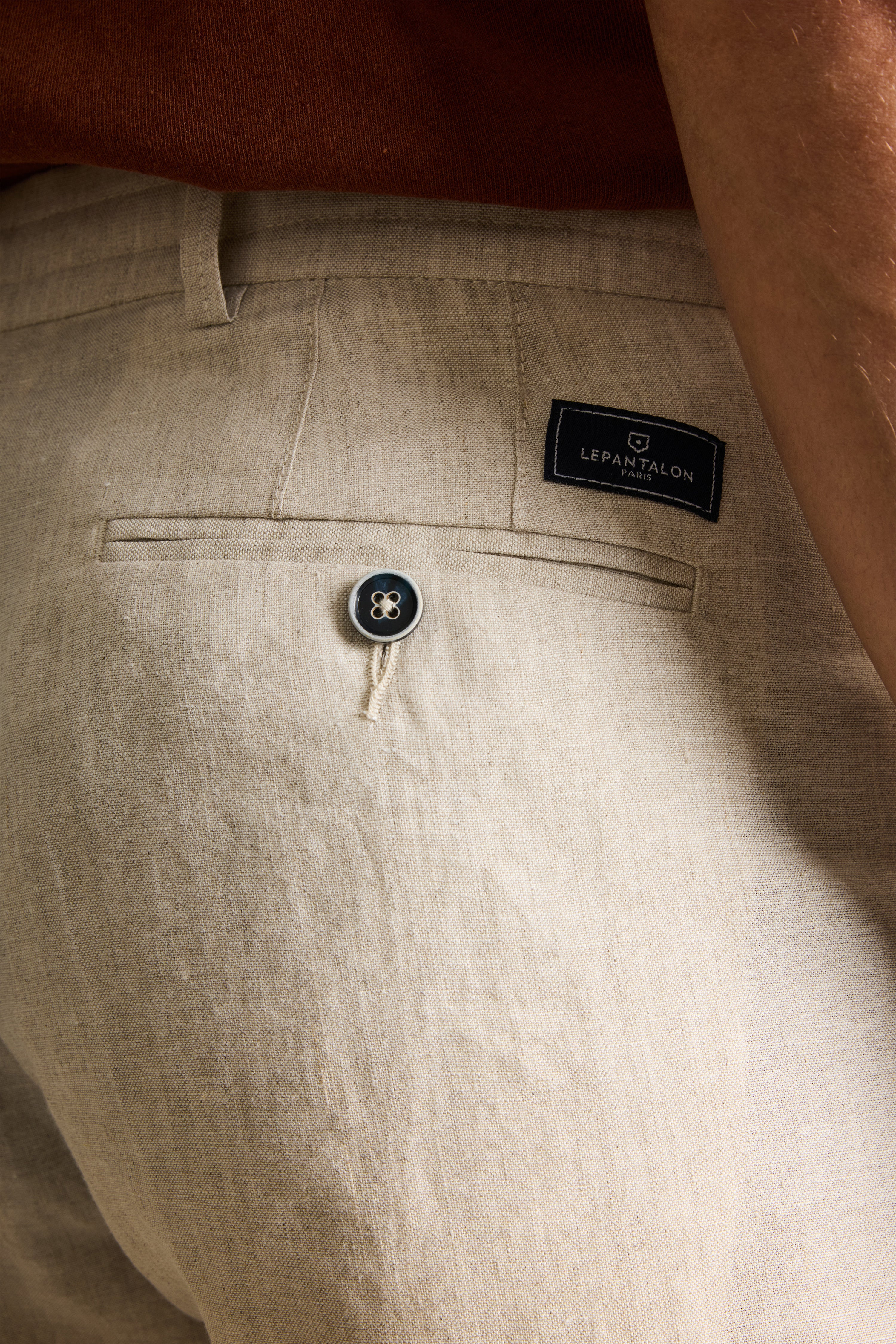 le-pantalon-chinos-homme-cru-pantalon-lin-carotte-l-ger image 8