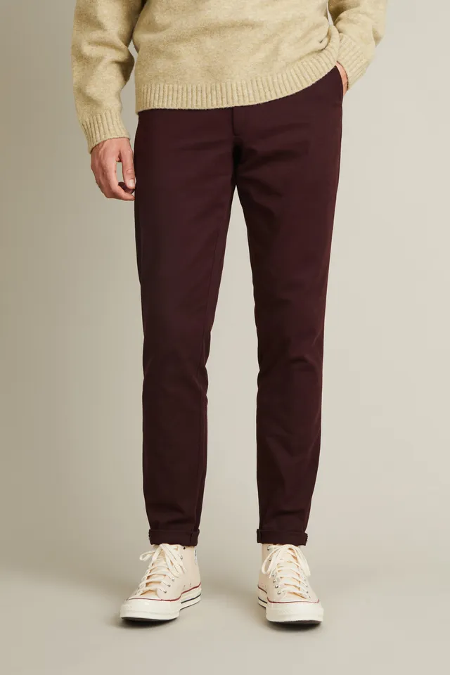 le-pantalon-chinos-fm-lpct-5-chino-bordeaux-textur-coton image 1