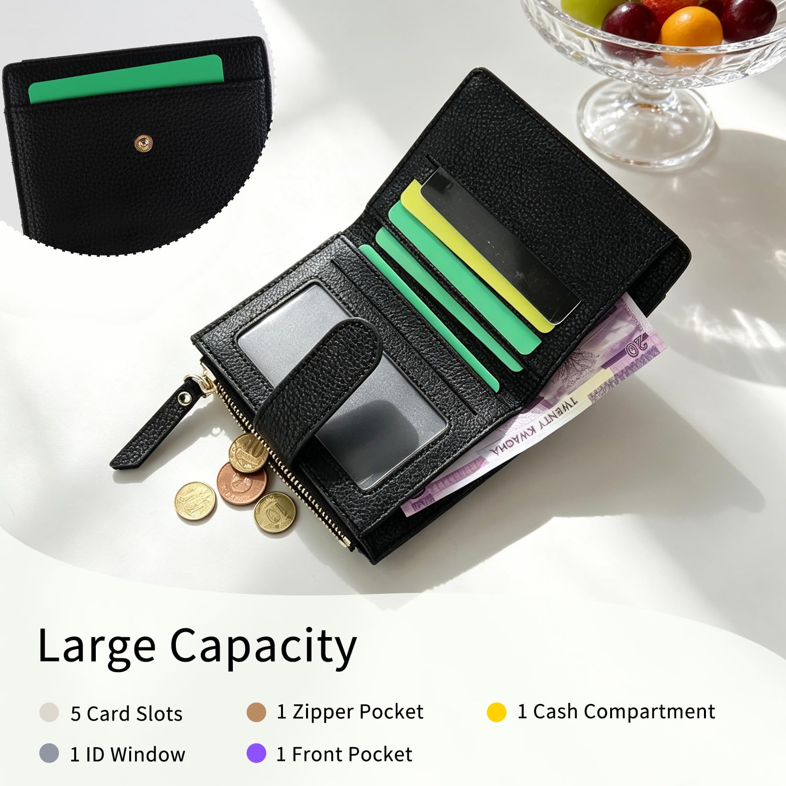 adistylinno-women-s-wallet-petit-portefeuille-noir-compact image 3