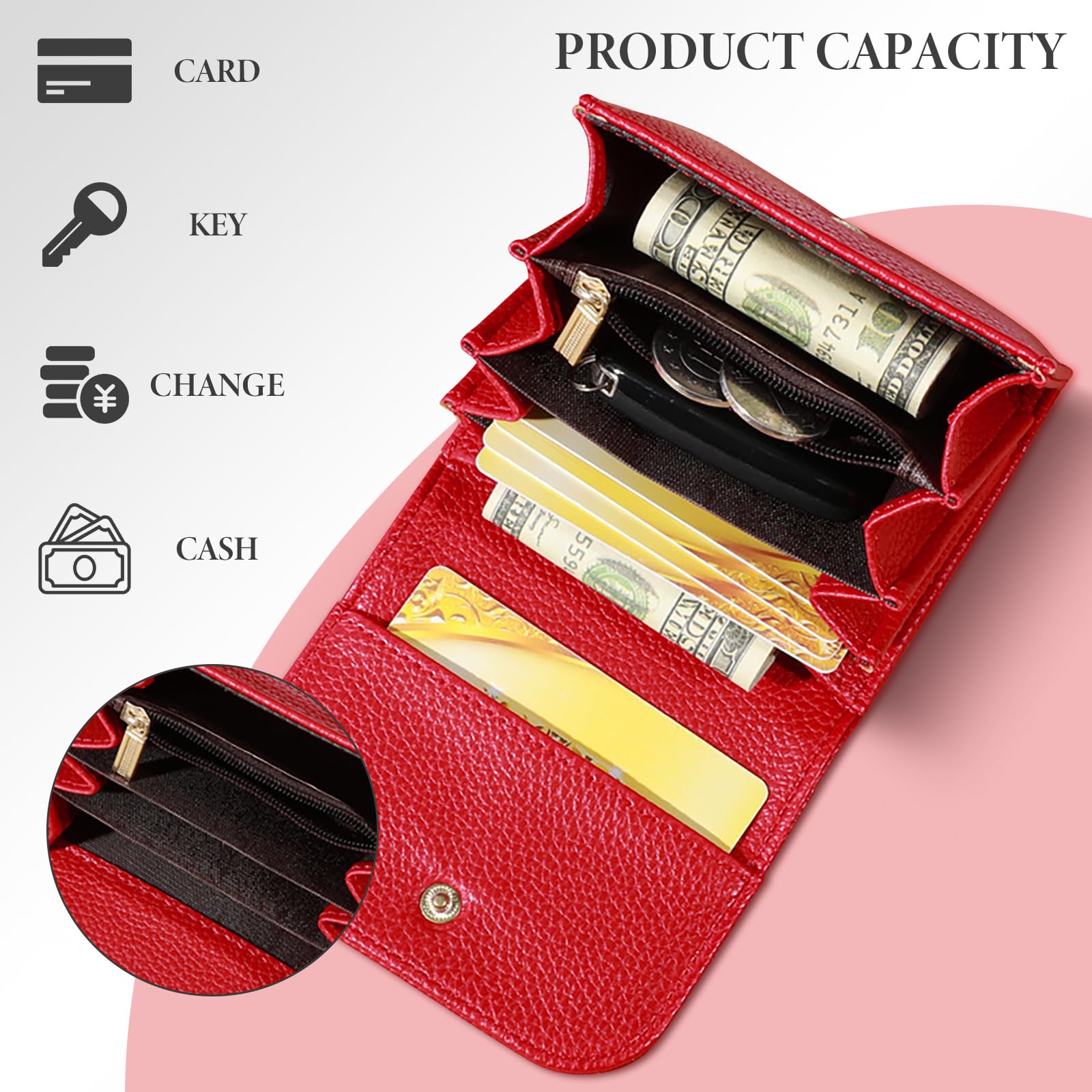 adistylinno-women-s-wallet-portefeuille-femme-rouge-cuir-synth-tique image 3