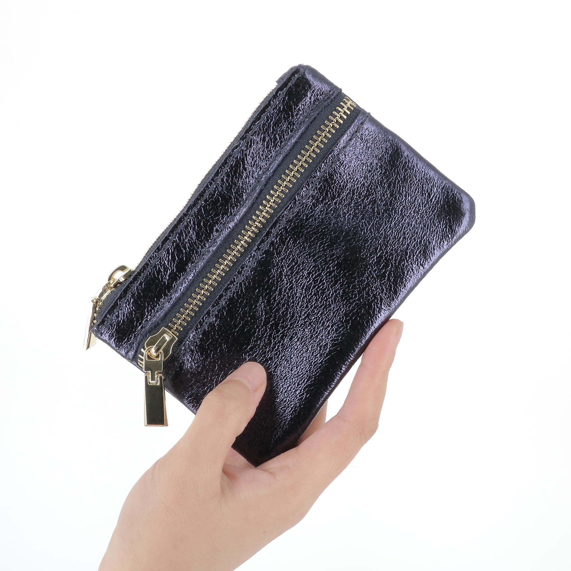 double-tree-porte-monnaie-cuir-bleu-iris-femme image 6