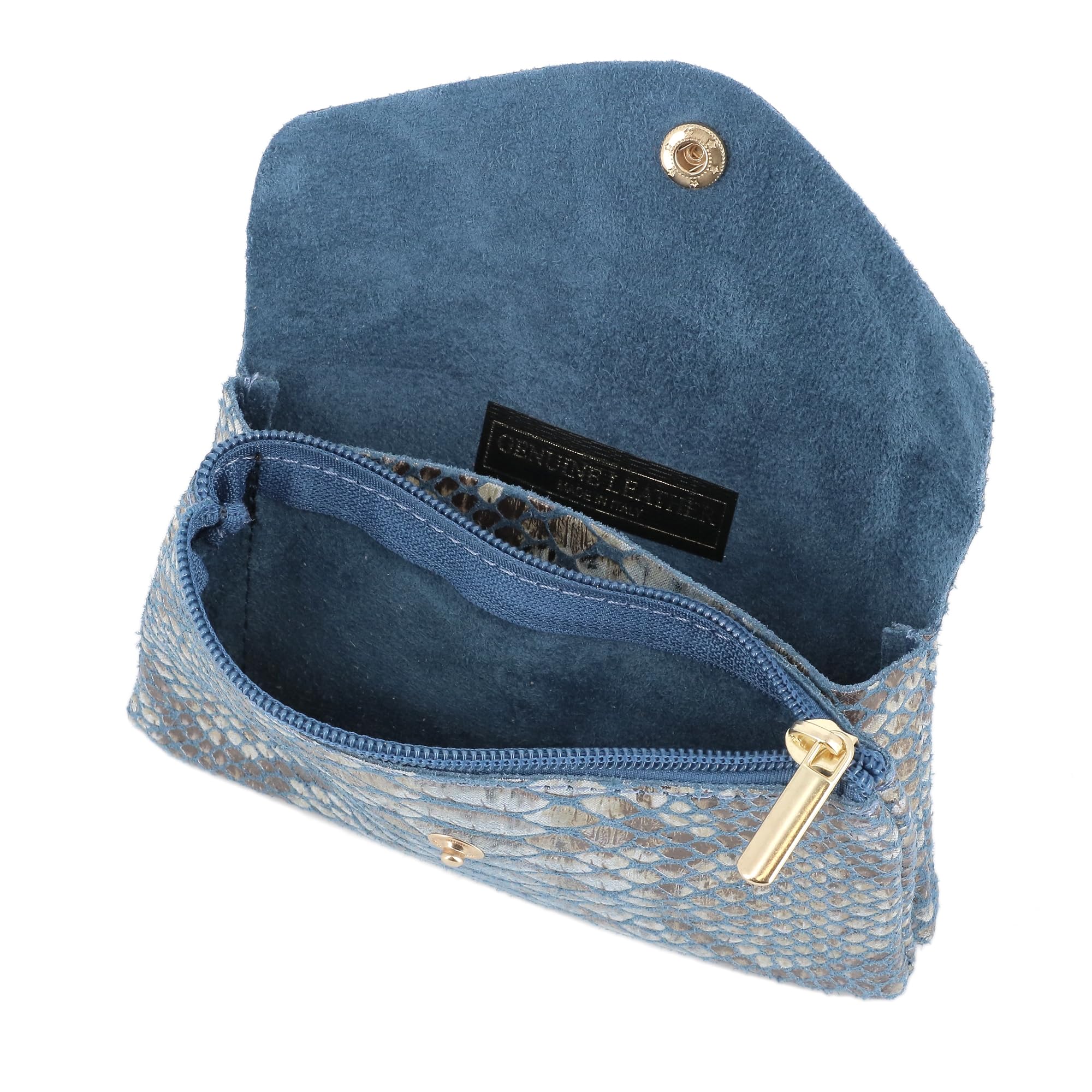double-tree-porte-monnaie-cuir-python-bleu image 5