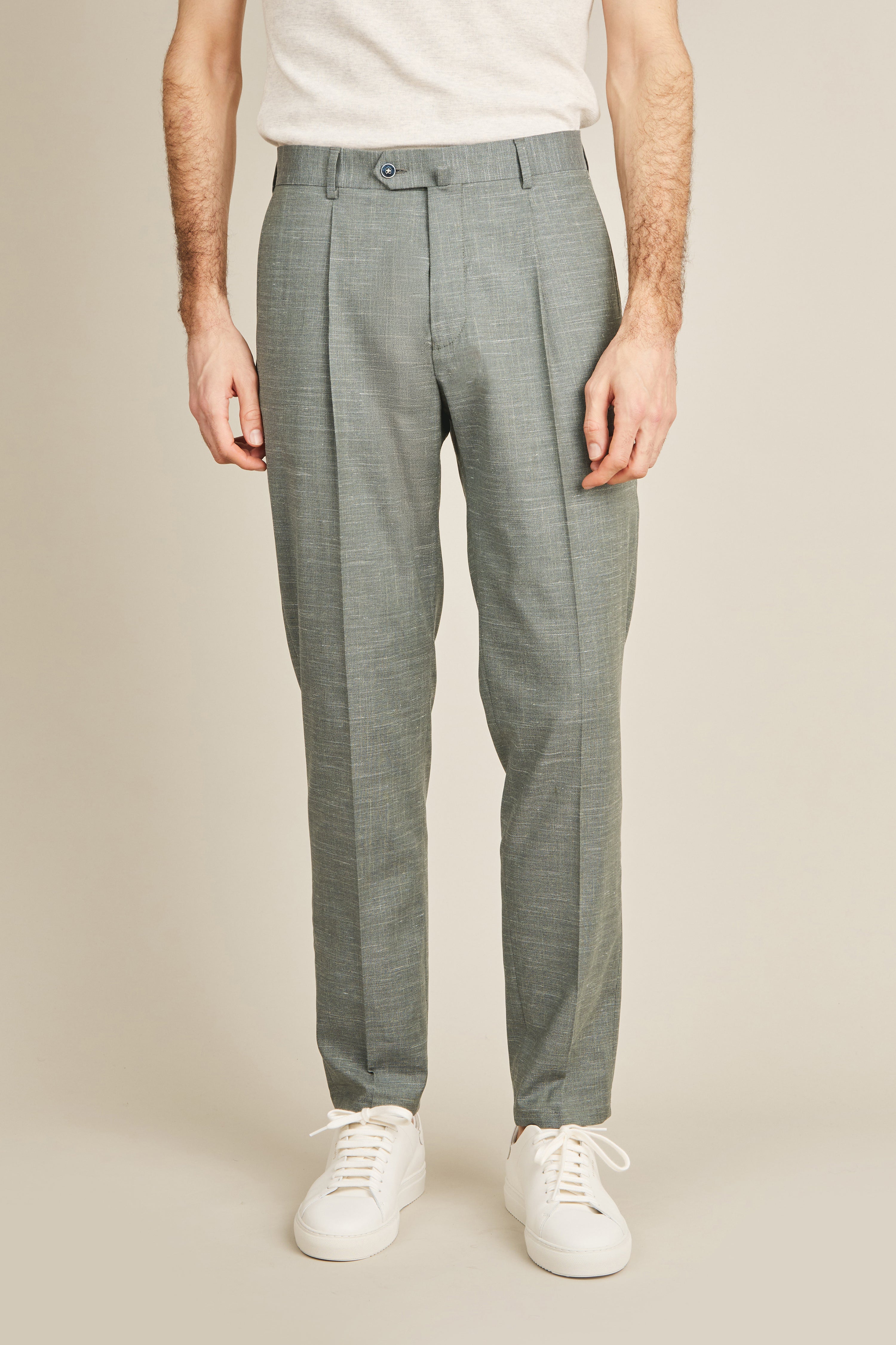 le-pantalon-pantalons-pinces-homme-fm-lpp-10-vert-lin image 1