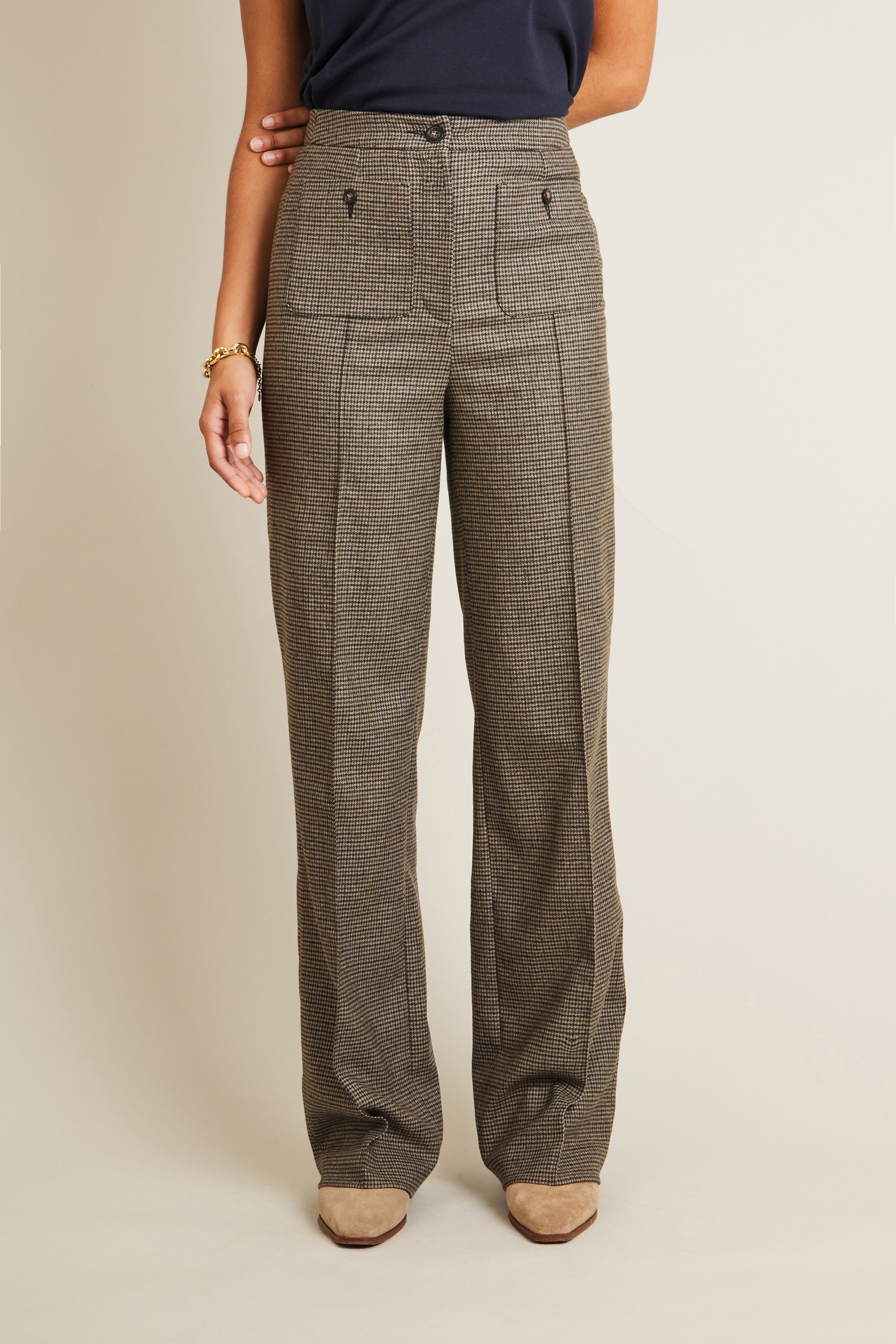 le-pantalon-cargo-homme-pied-de-puce-flanelle-laine image 1