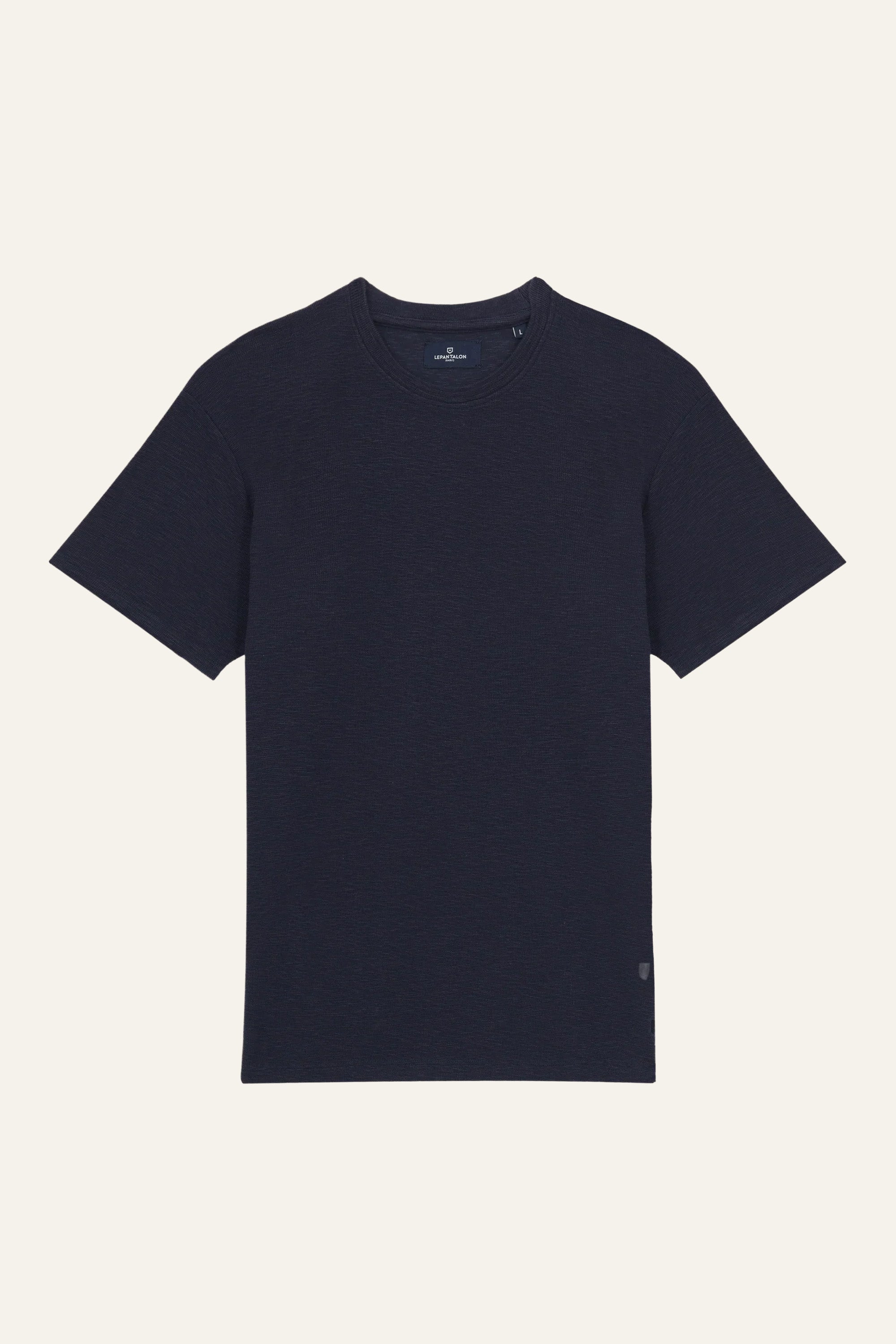le-pantalon-t-shirts-homme-textur-bleu-marine-coton image 1