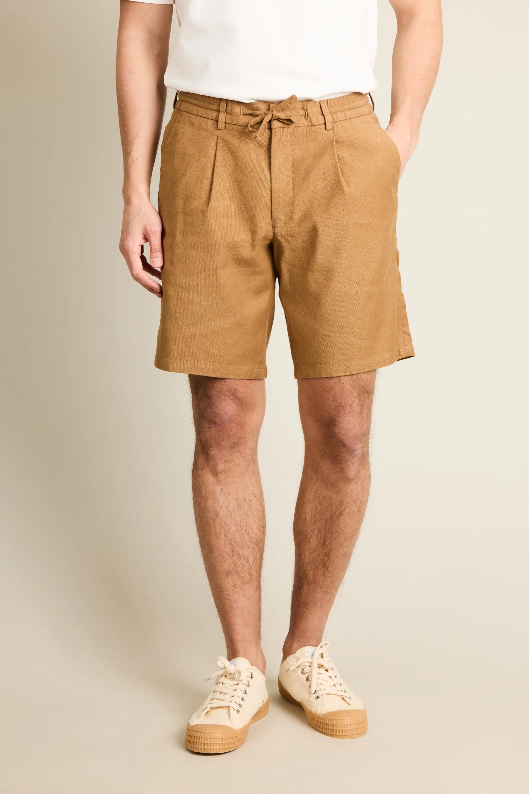 le-pantalon-bermudas-fm-lpbcl-5-short-caramel-lin-coton image 1