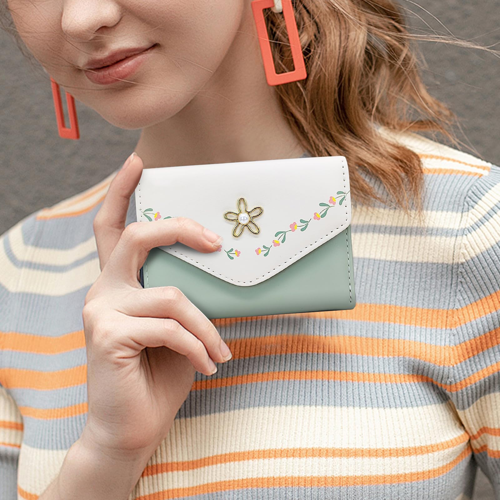 adistylinno-women-s-wallet-portefeuille-femme-vert-floral-compact image 5