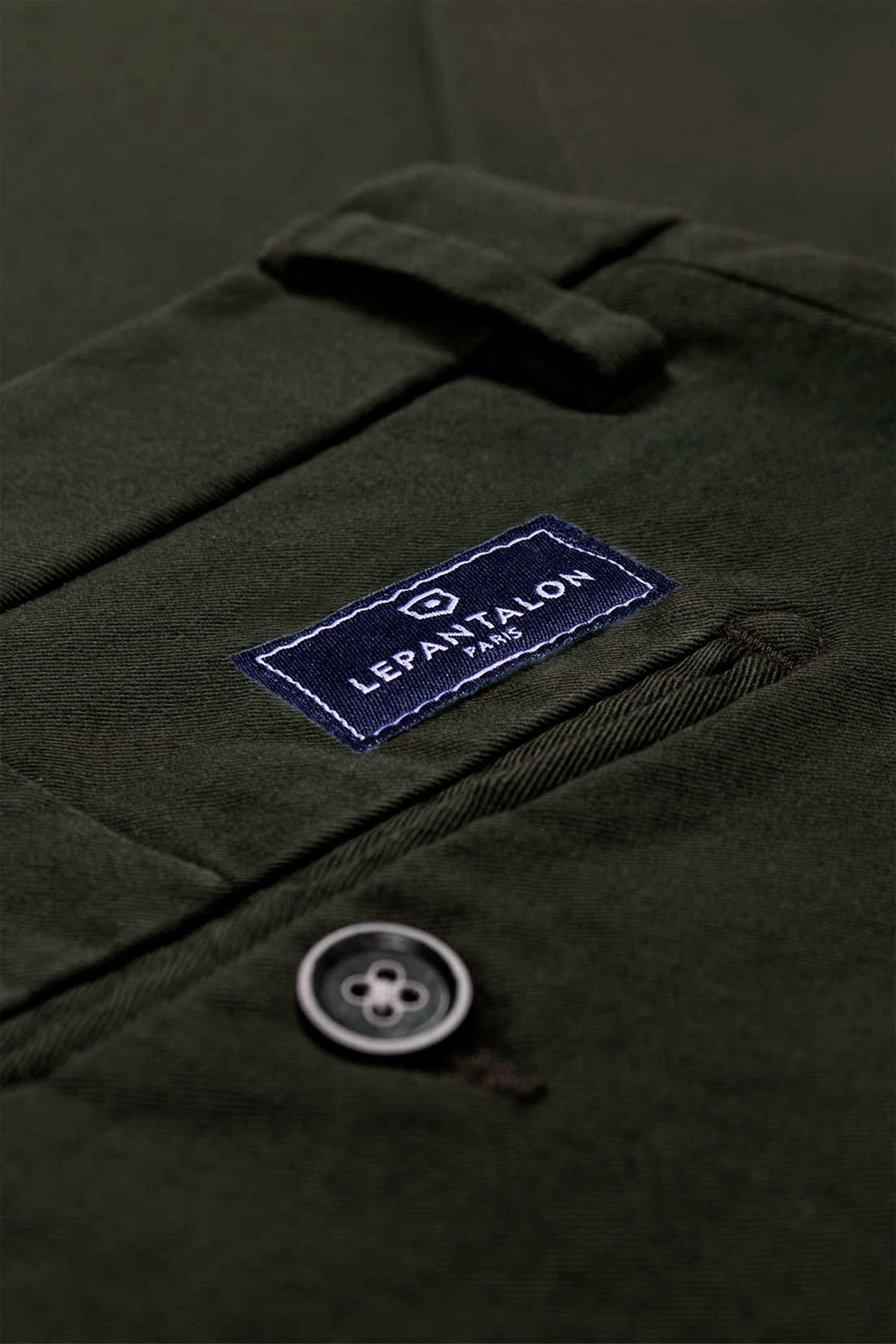 le-pantalon-chinos-homme-chino-vert-sapin-coton-semi-slim image 3
