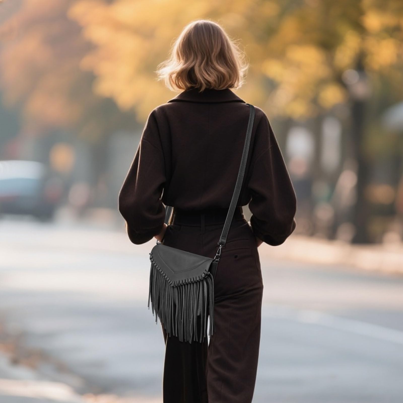 adistylinno-crossbody-bag-sac-bandouli-re-noir-franges-cuir-pu image 2