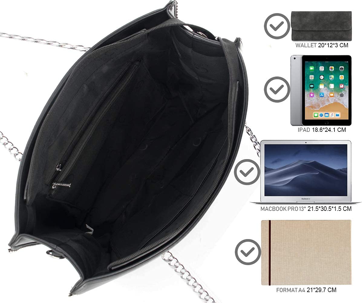 double-tree-sac-main-noir-cabas-cha-ne-perle-format-a4 image 5